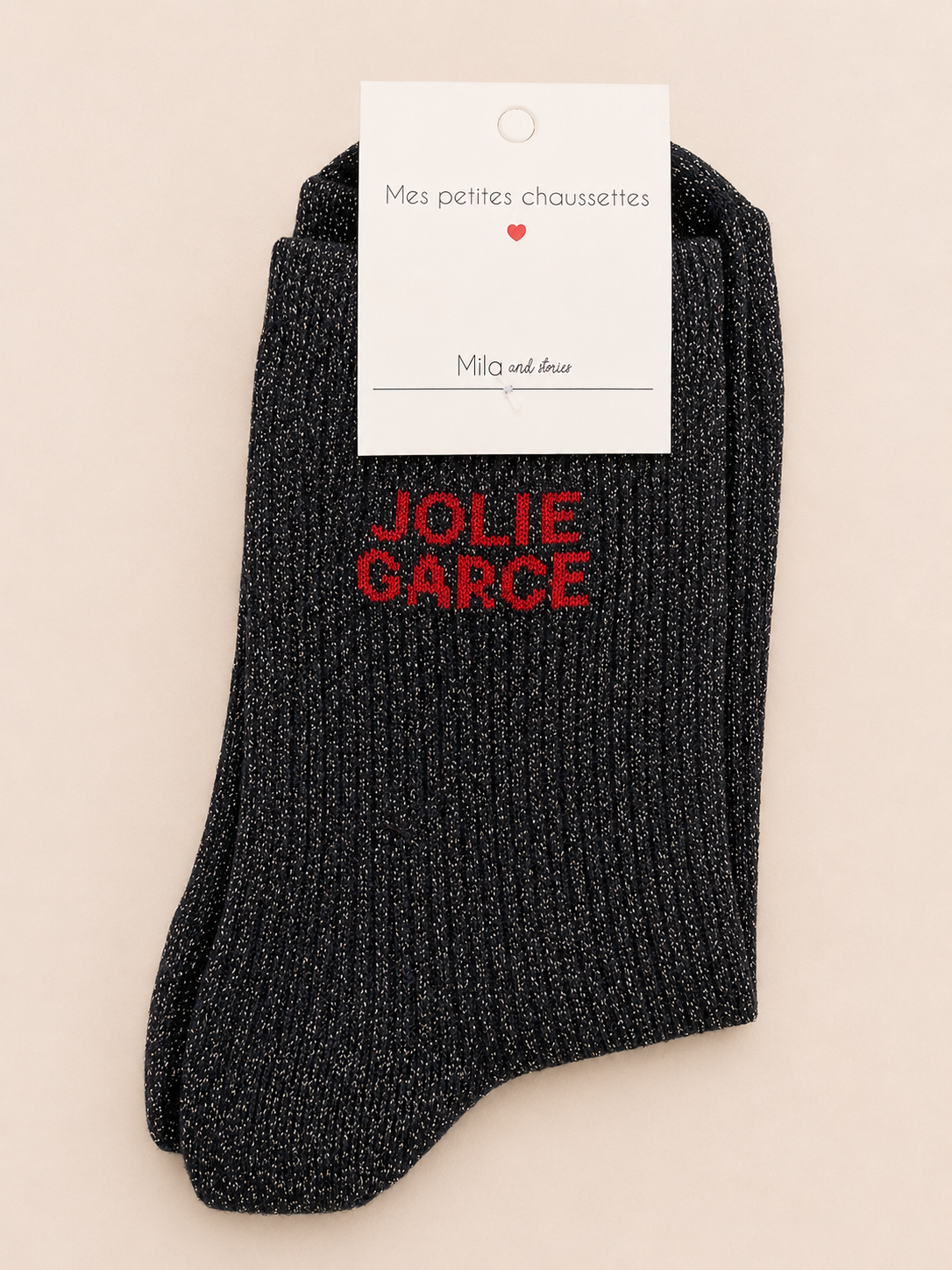 Chaussettes à paillettes « Jolie garce »