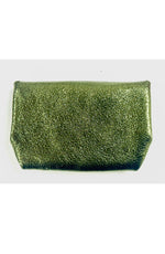 Porte-monnaie en cuir triple pochette - Vert kaki
