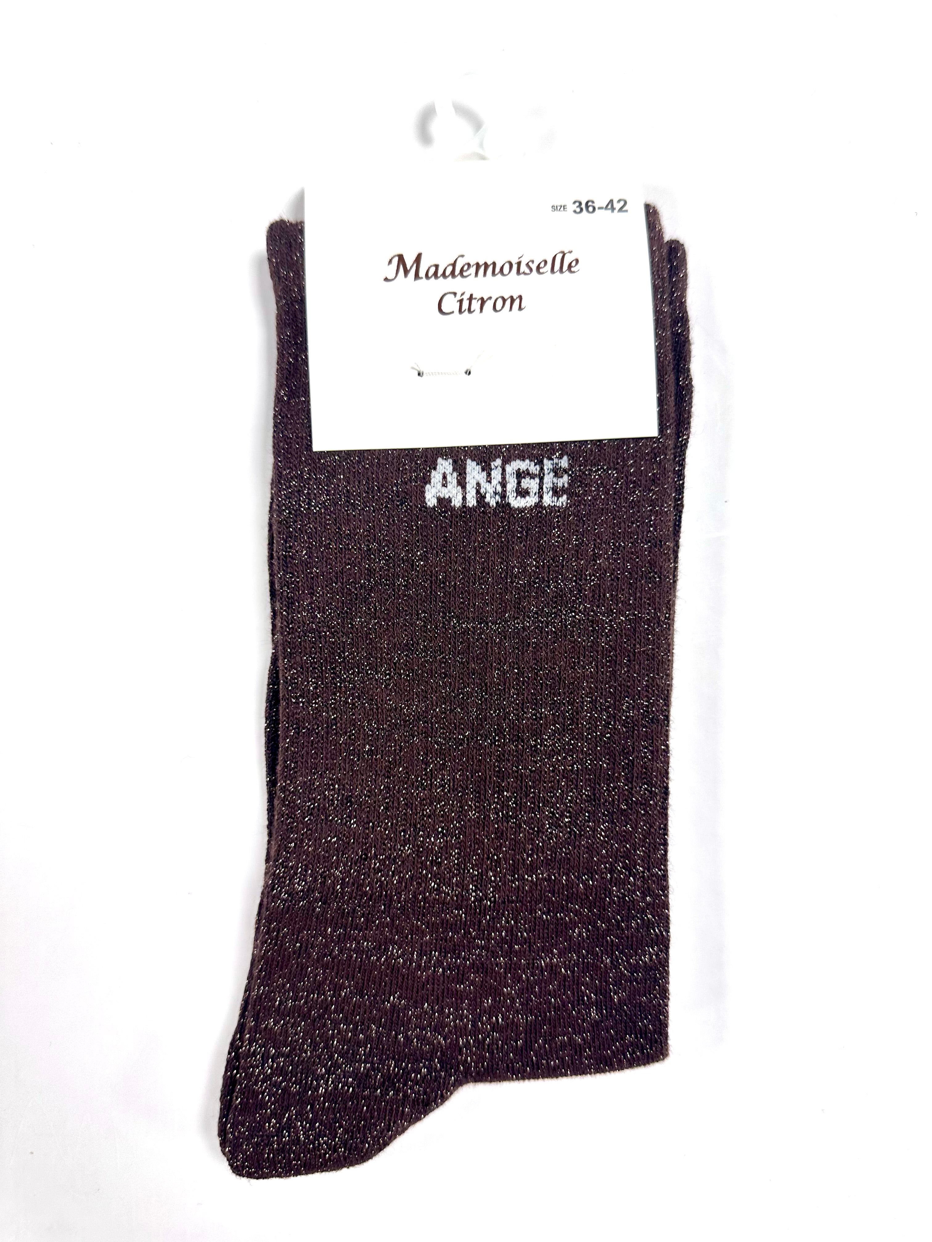 Chaussettes à Paillettes - Ange (Marron)