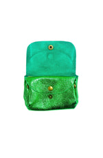 Porte-monnaie en cuir triple pochette - Vert clair