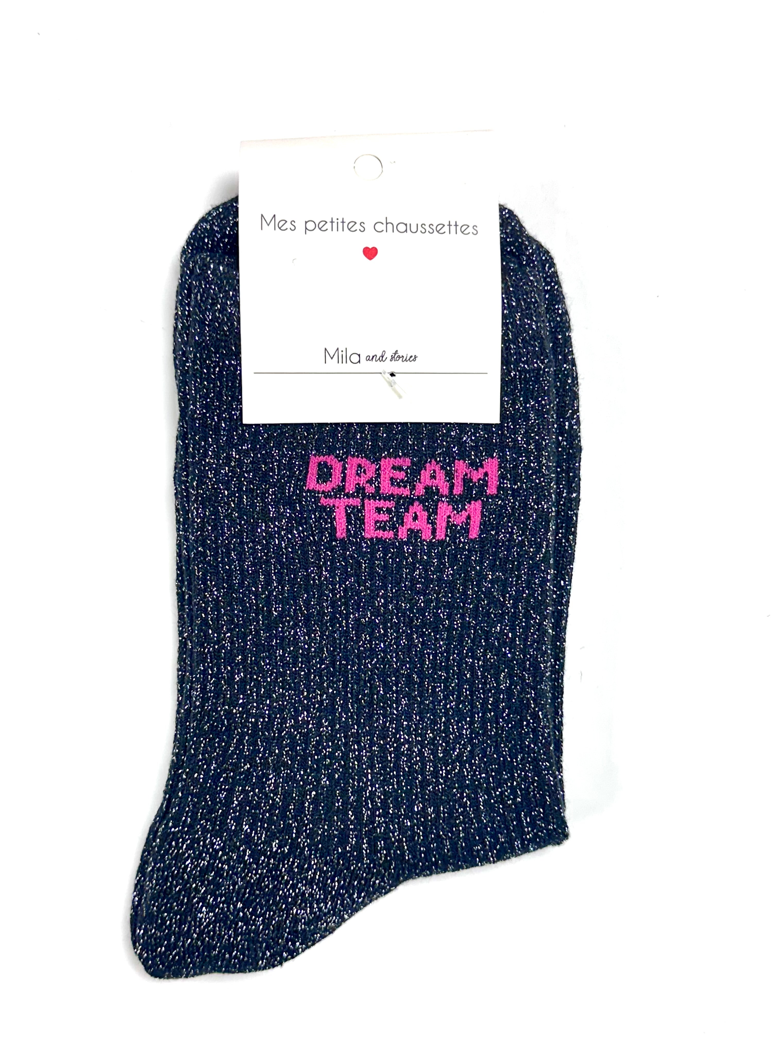 Chaussettes à paillettes « Dream team » - Noir
