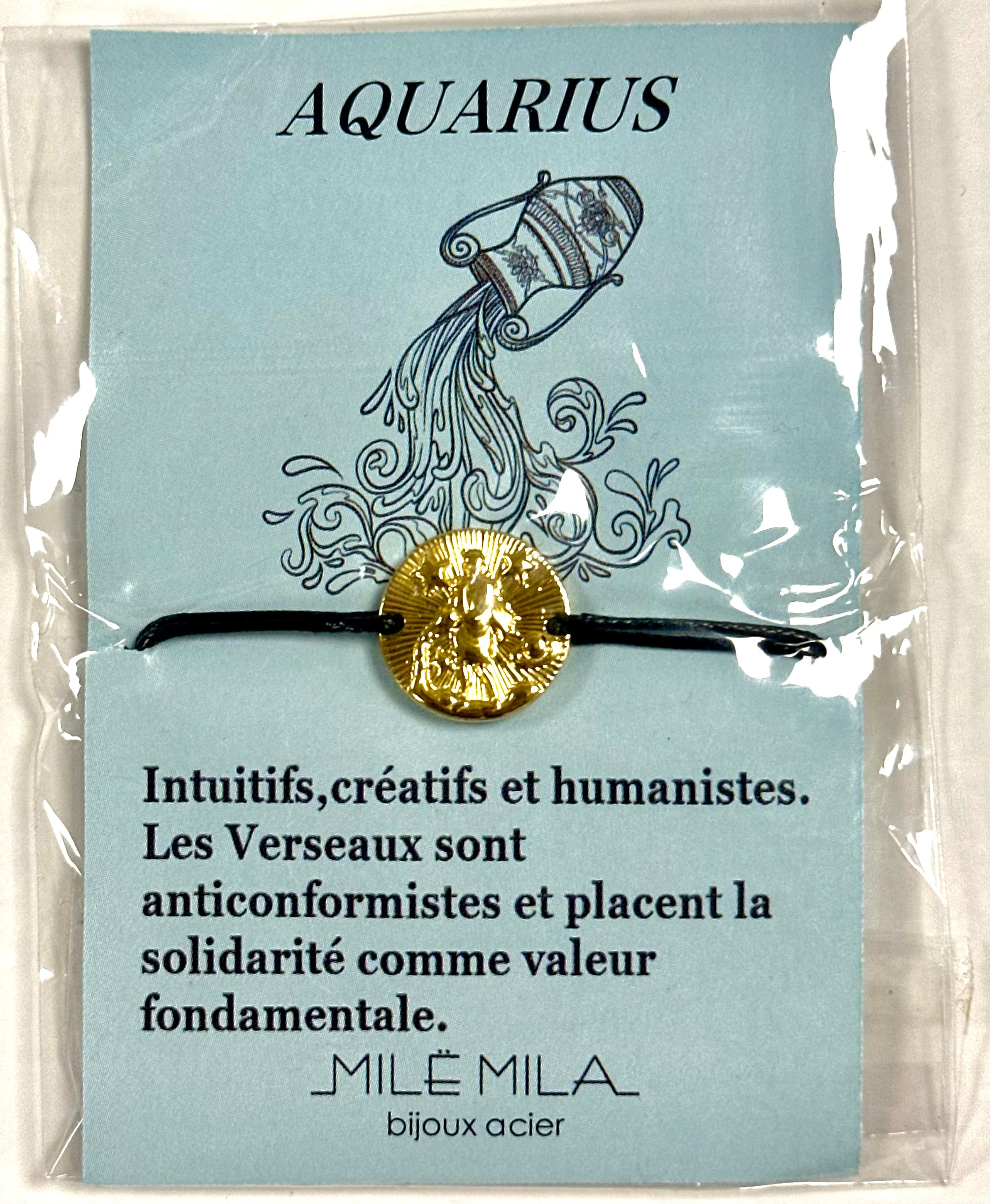 Bracelet zodiaque Verseau en acier inoxydable – La Tienda