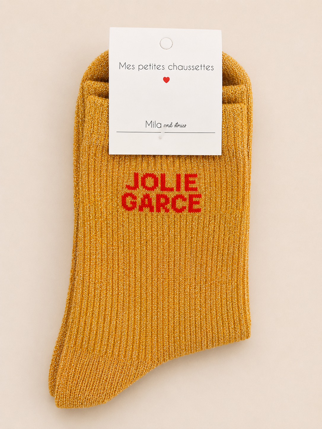 Chaussettes à paillettes « Jolie garce »