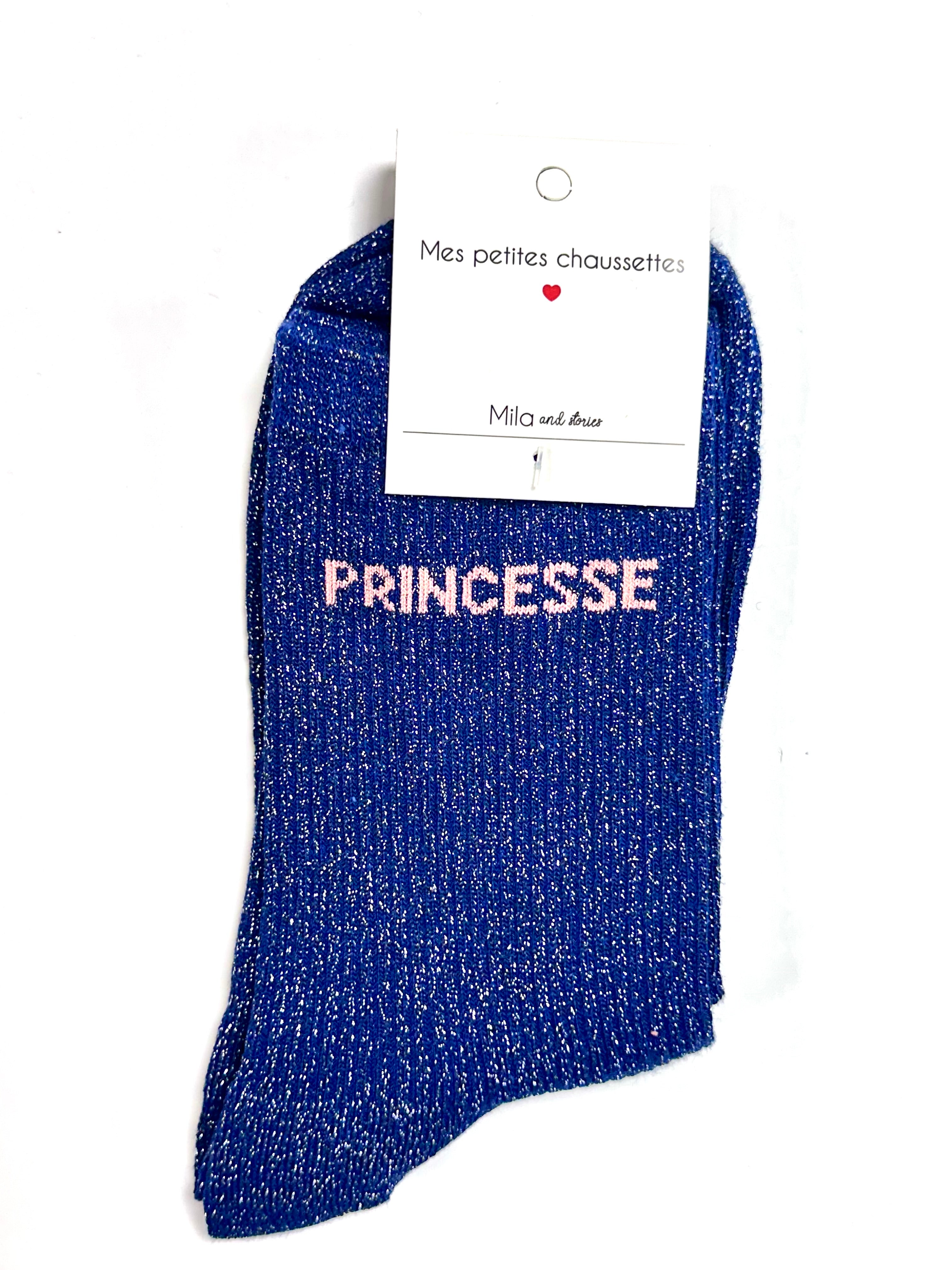 Chaussettes à paillettes « Princesse » - Bleu