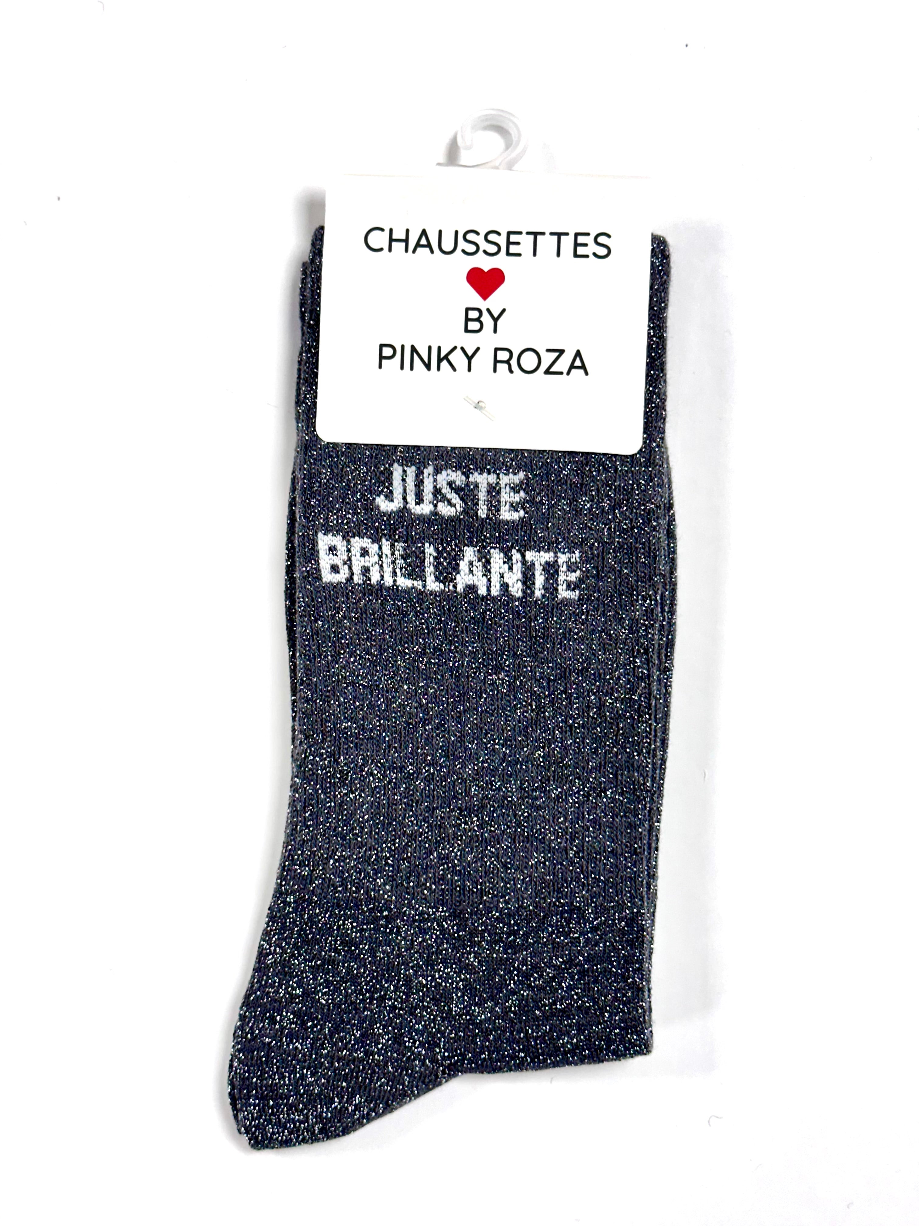 Chaussettes à paillettes « Juste brillante » - Gris foncé