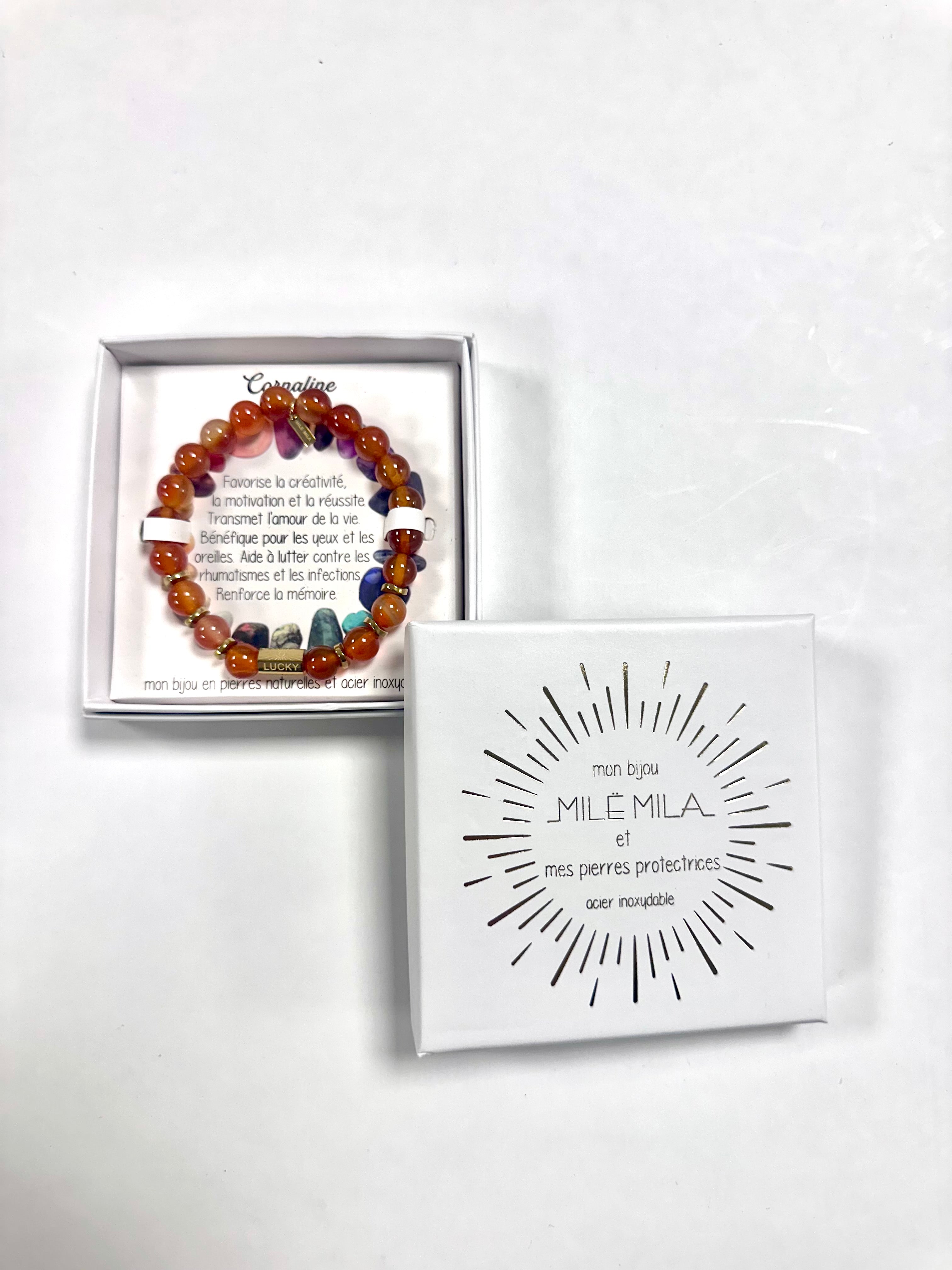 Bracelet en pierre — Cornaline