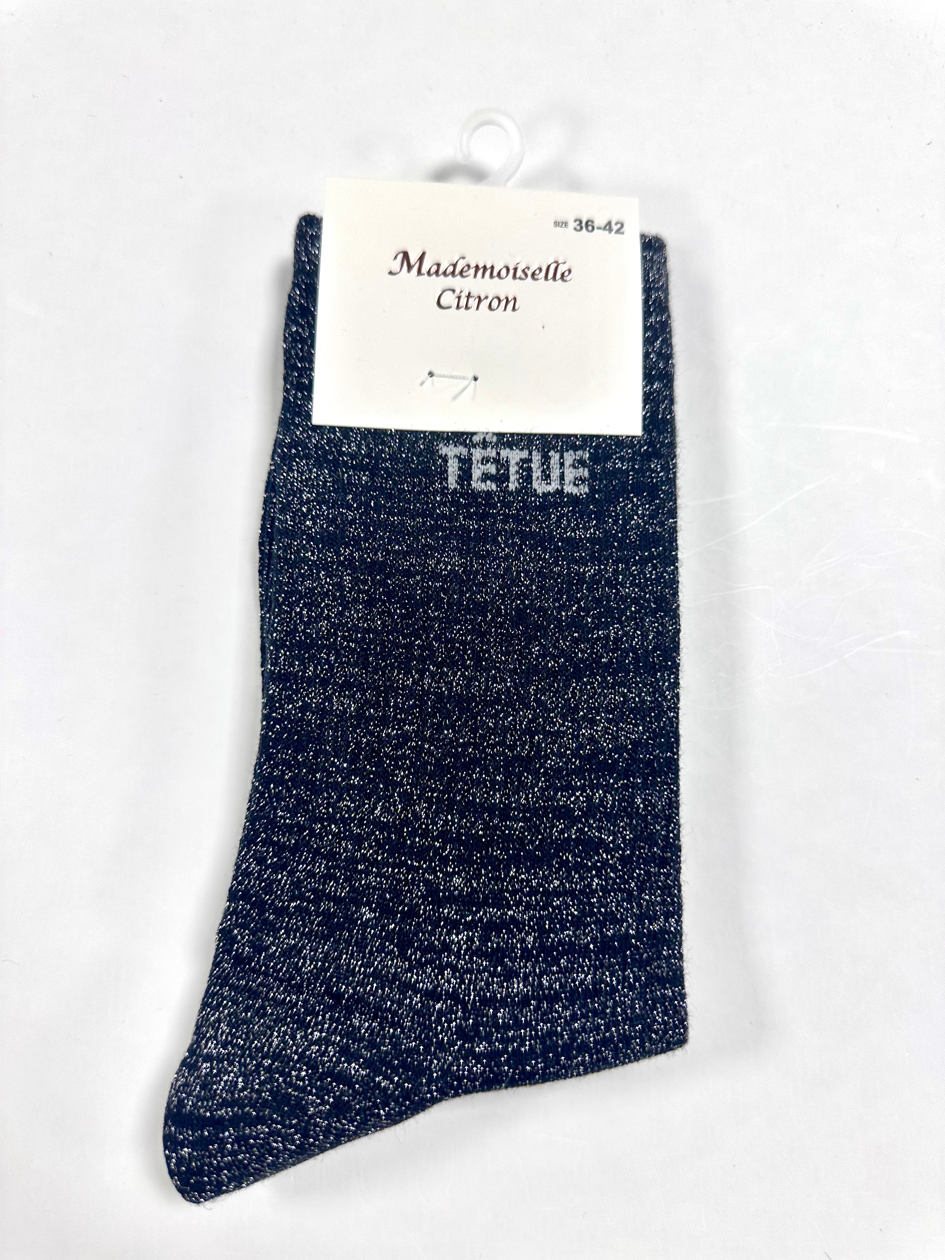 Chaussettes à Paillettes - Têtue (Noir)