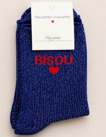 Chaussettes à paillettes « Bisous ❤️ »