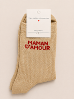 Chaussettes à paillettes « Maman d’amour »
