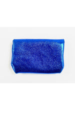 Porte-monnaie en cuir triple pochette - Bleu