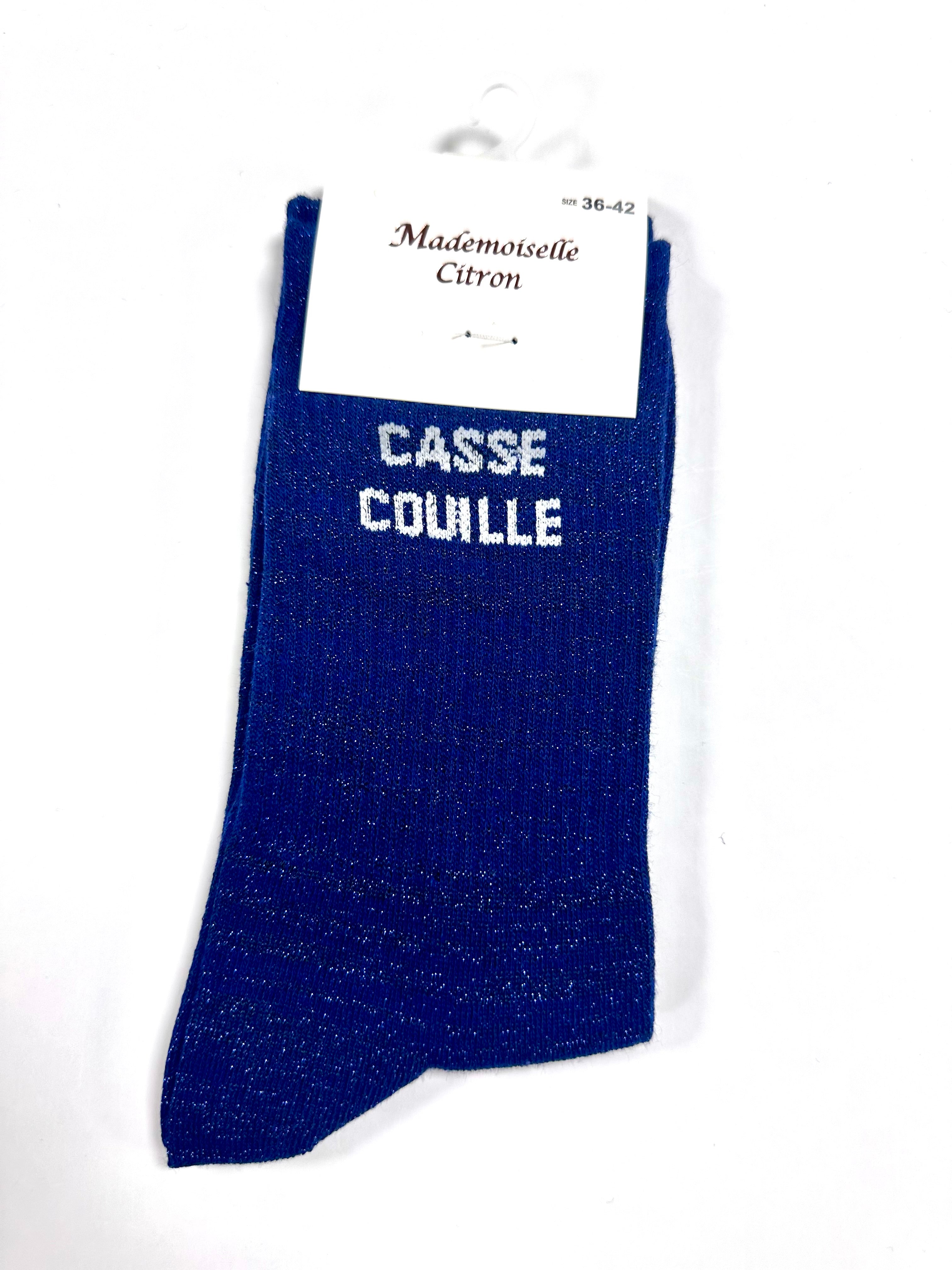 Chaussettes à Paillettes - Casse couille (Bleu foncé)