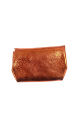 Porte-monnaie en cuir triple pochette - Orange
