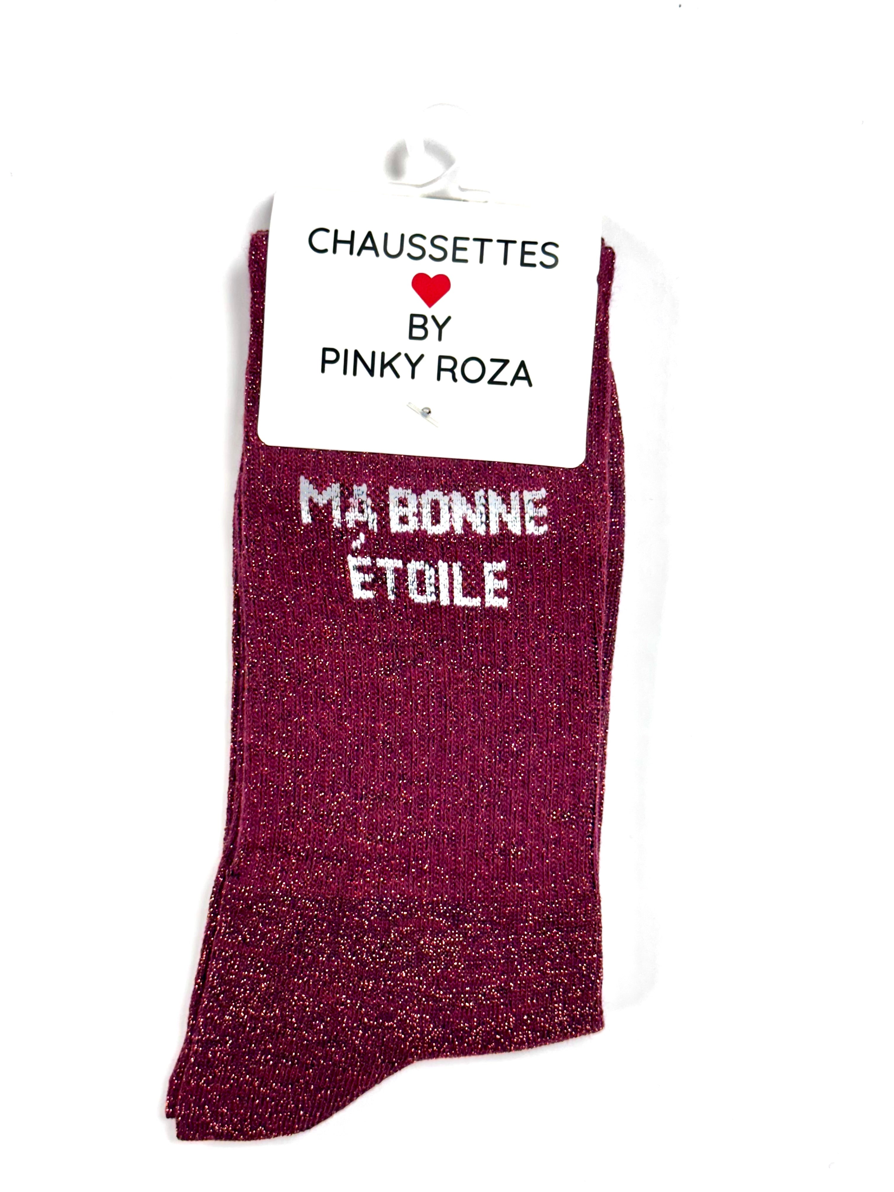 Chaussettes à paillettes « Ma bonne étoile » - Rouge