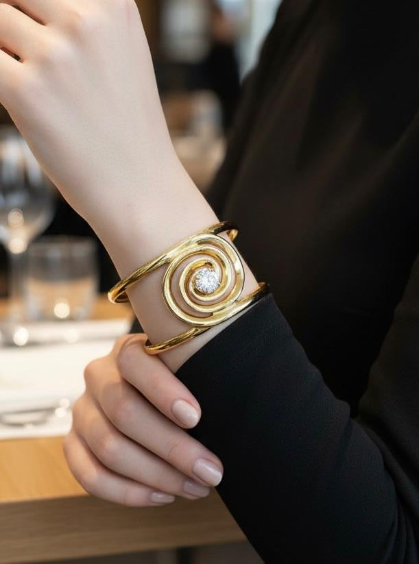 Manchette tourbillon strass