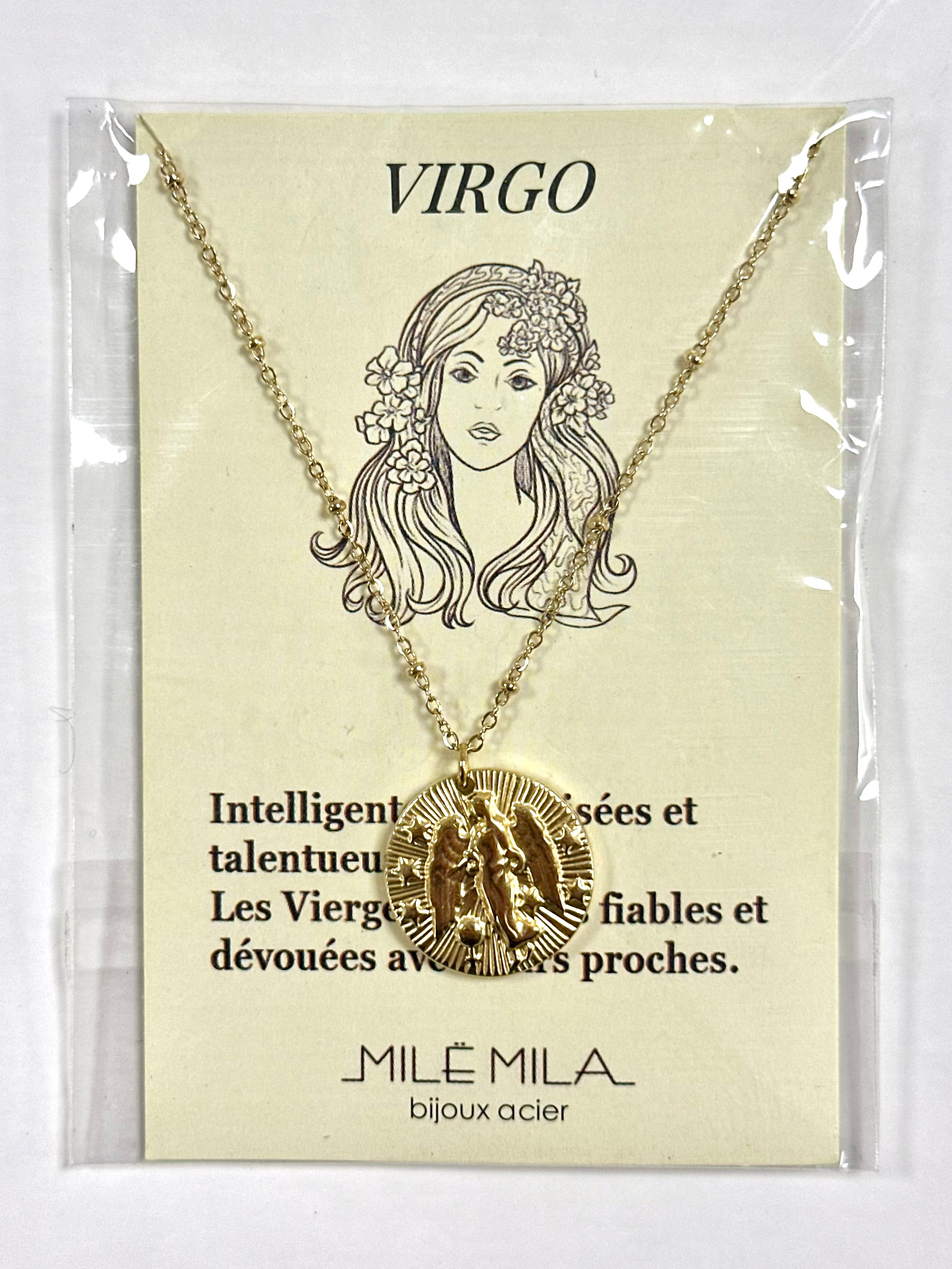 Collier zodiaque Vierge en acier inoxydable – La Tienda