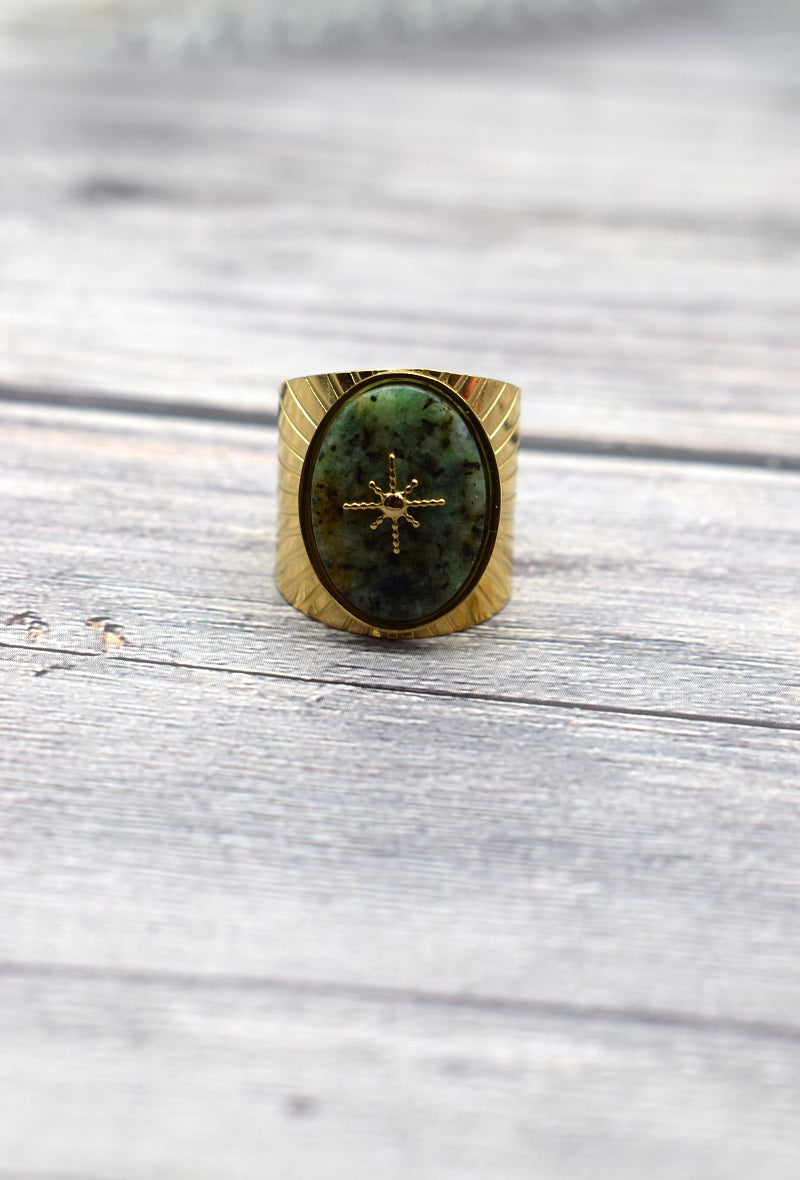Bague Ovala vert étoile