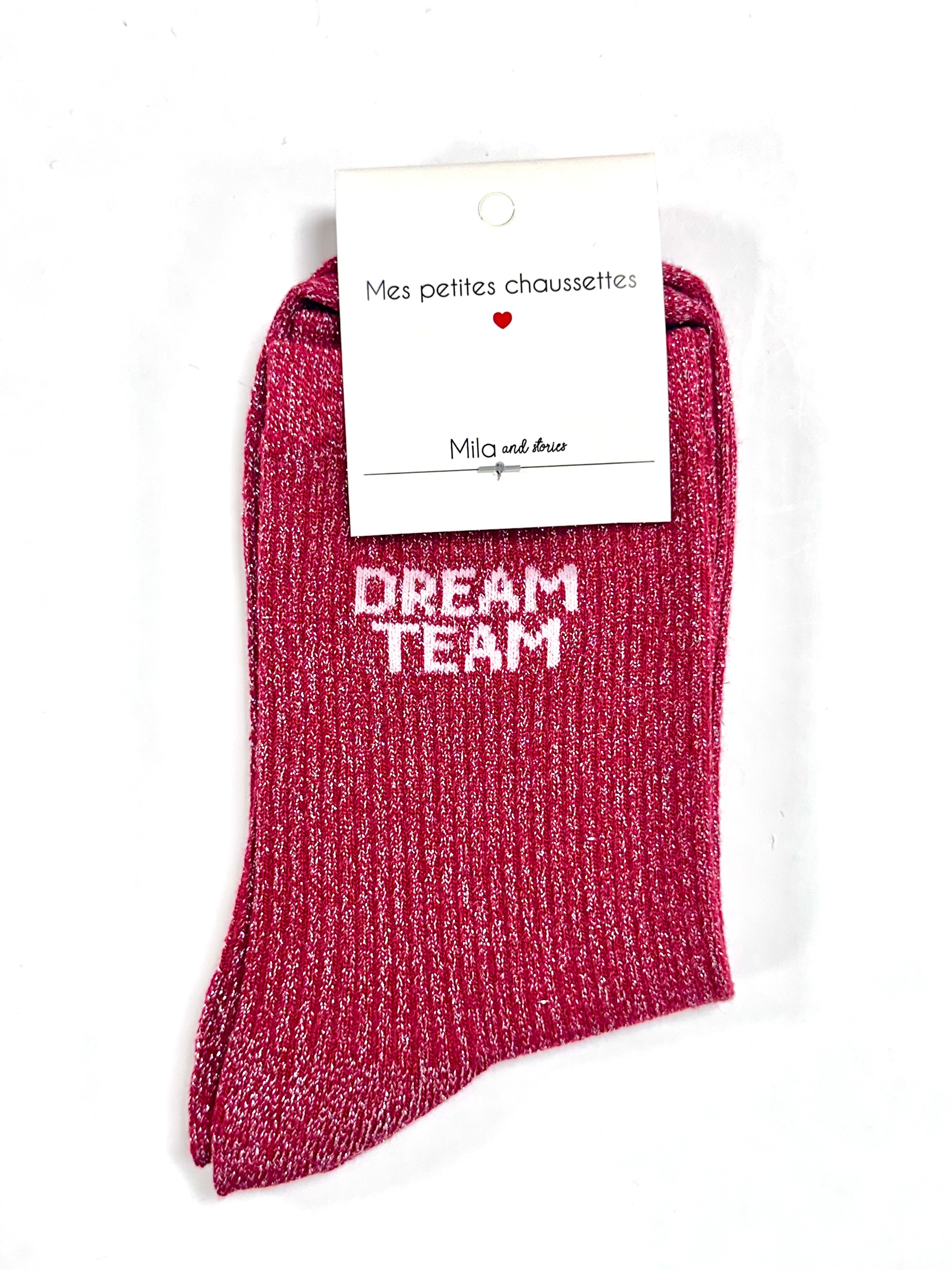 Chaussettes à paillettes « Dream team » - Rouge