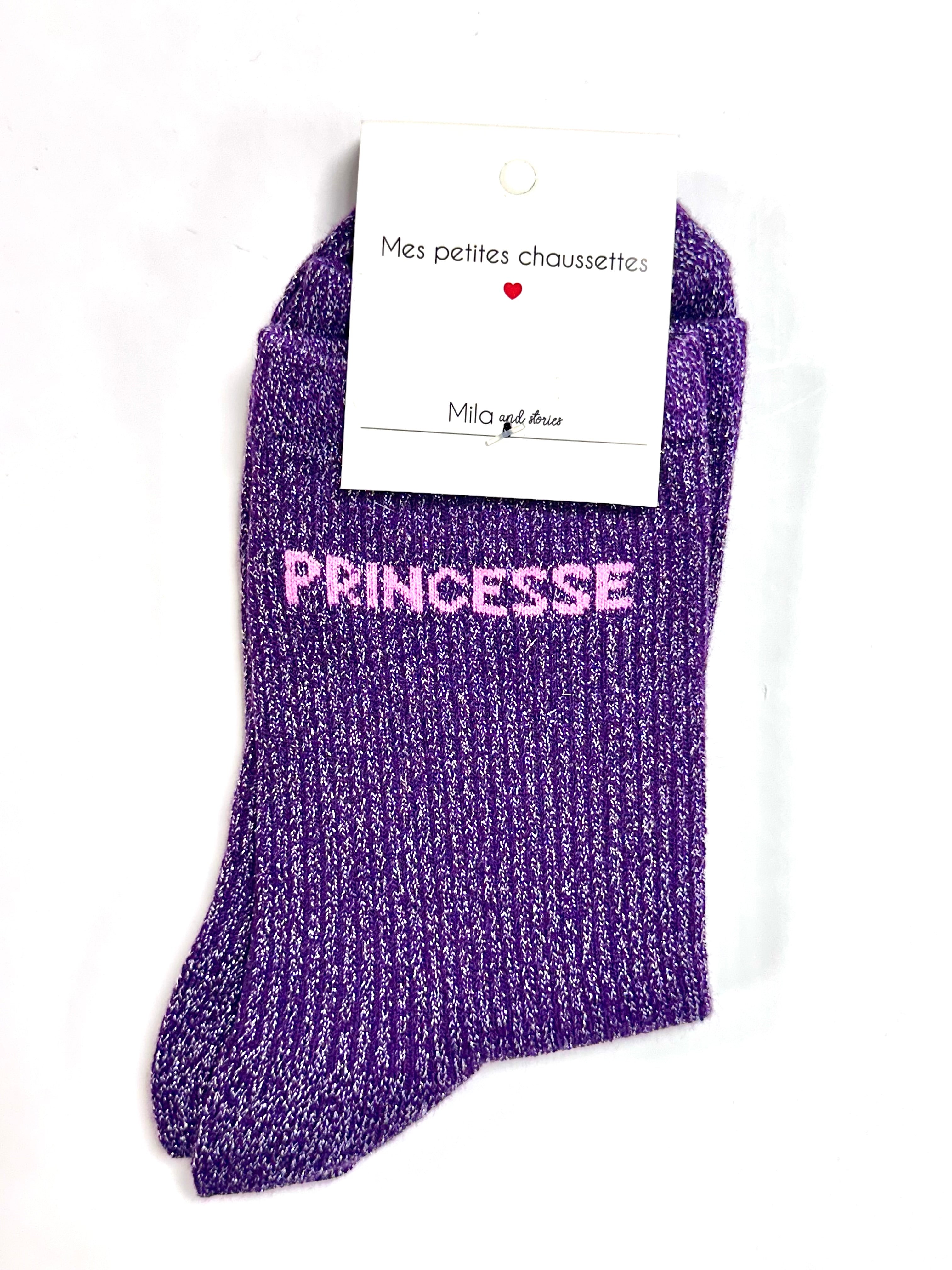 Chaussettes à paillettes « Princesse » - Violet