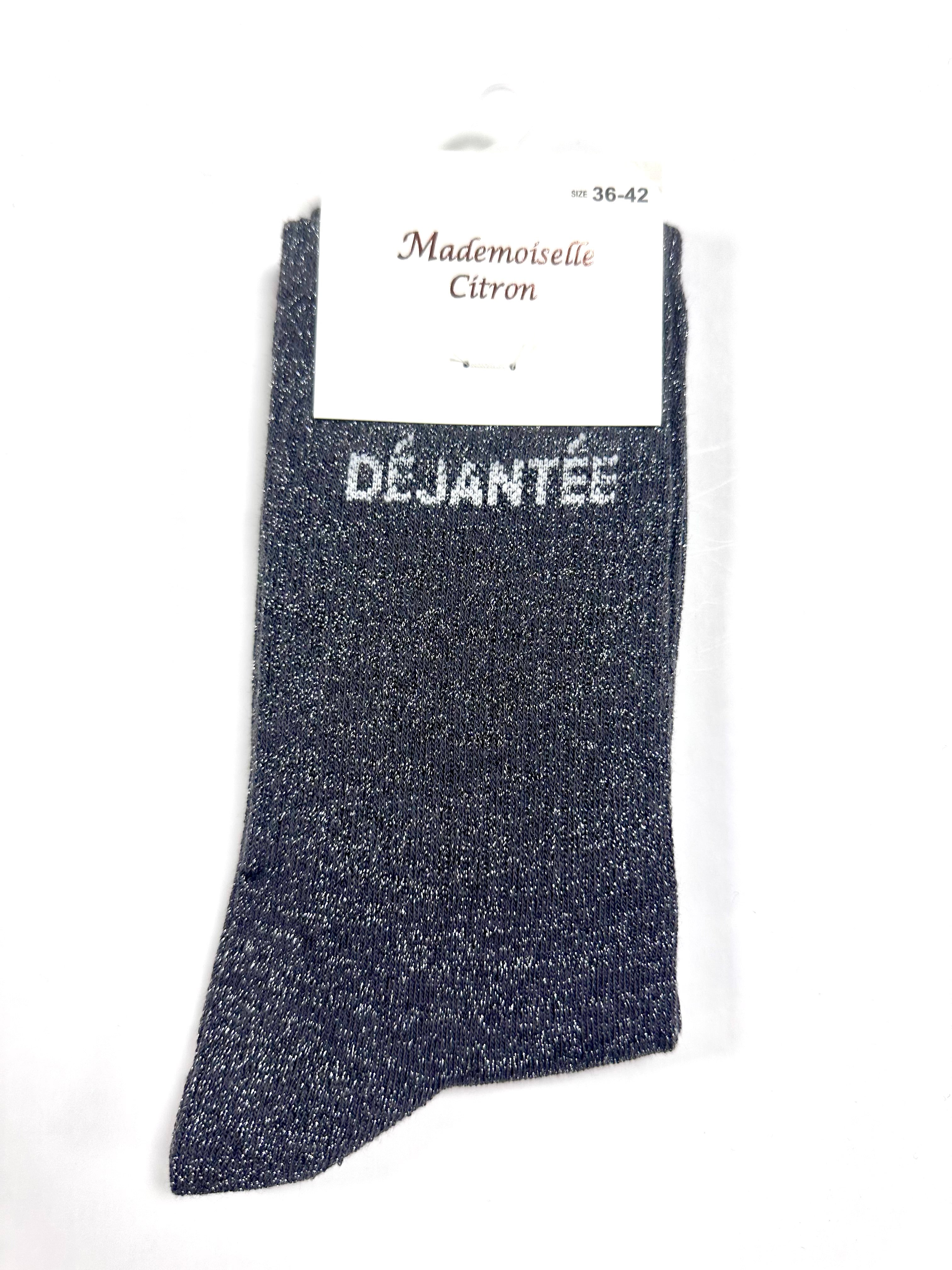 Chaussettes à Paillettes - Déjanté (Gris foncé)