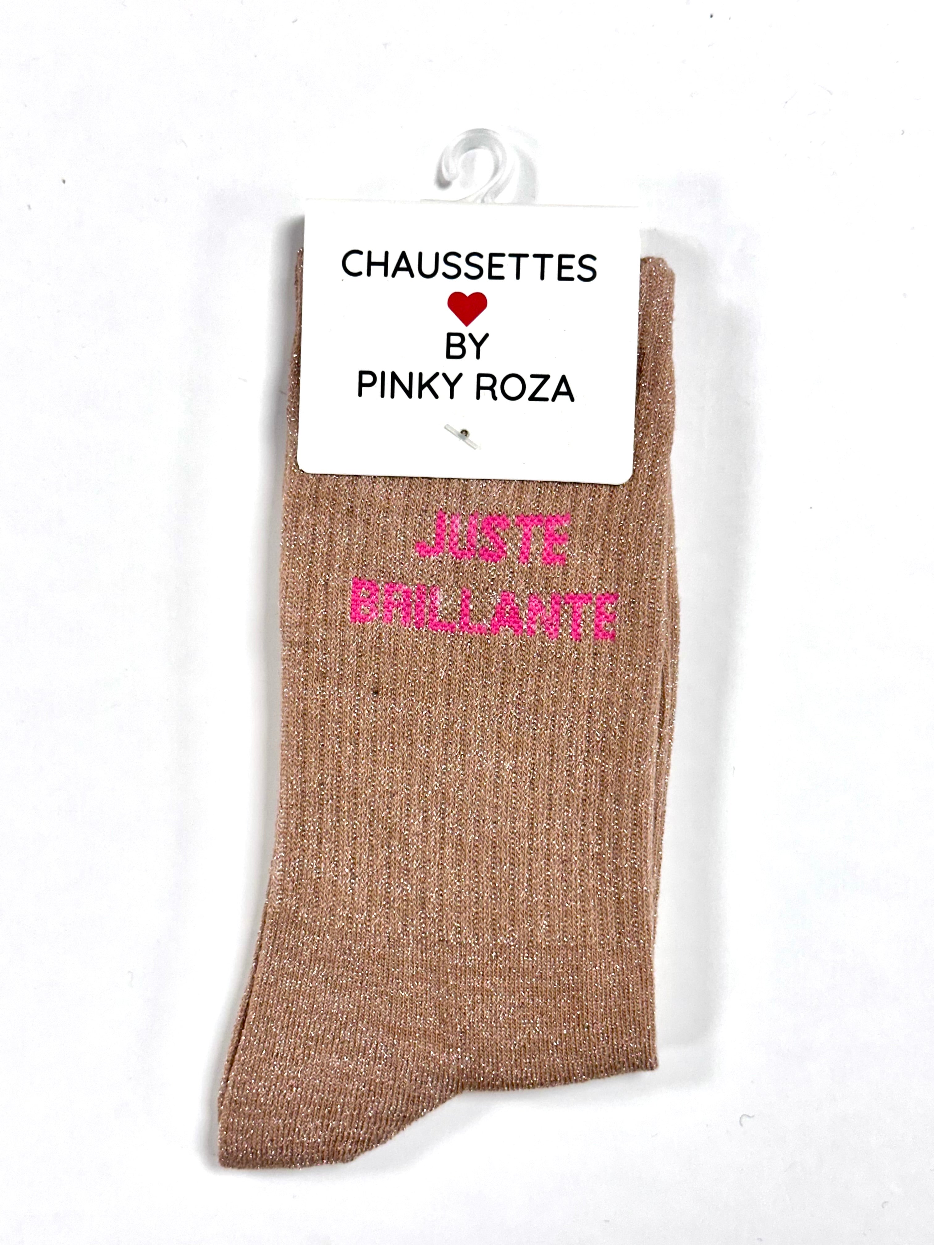 Chaussettes à paillettes « Juste brillante » - Rose pâle