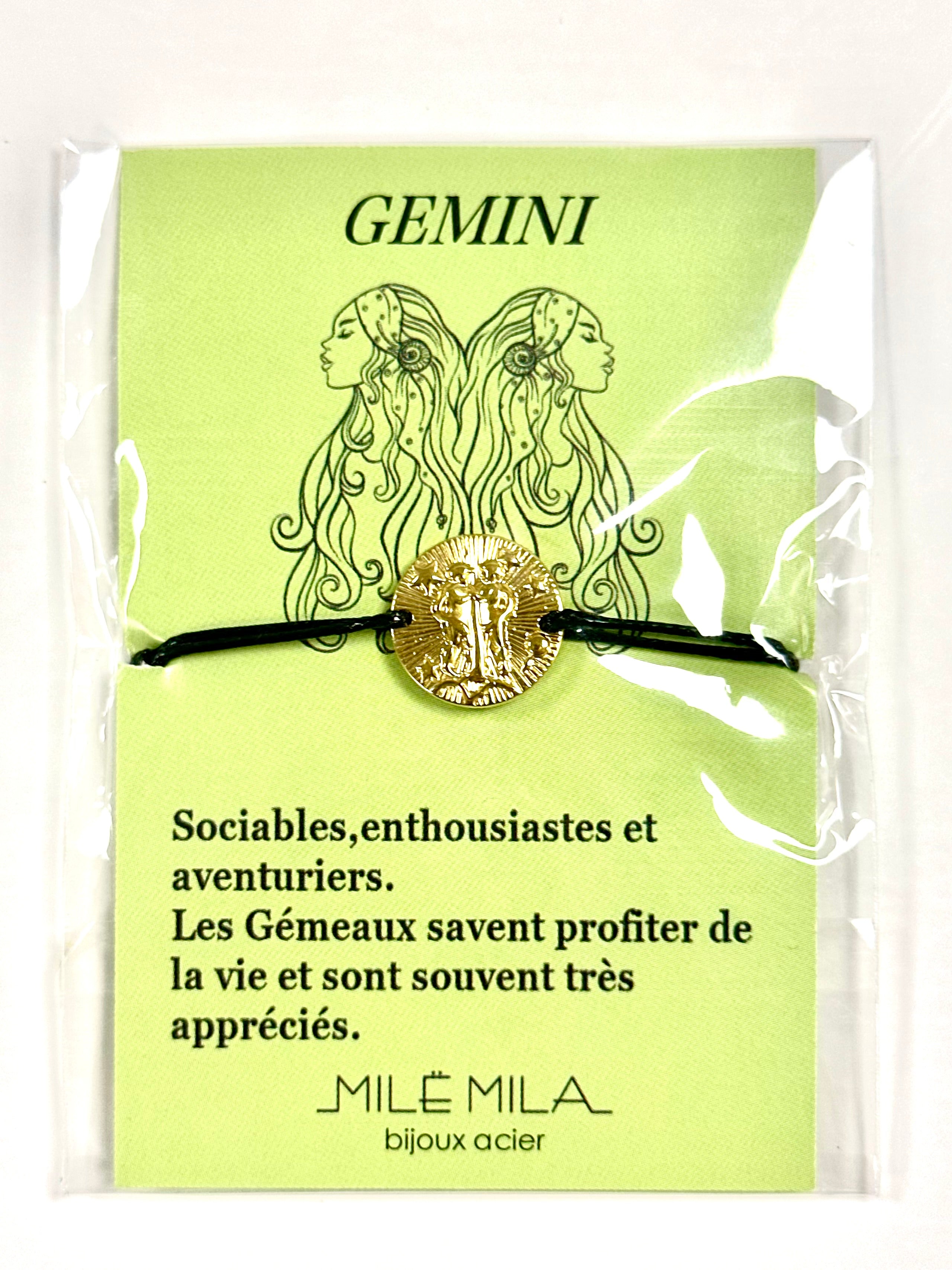 Bracelet zodiaque Gémeaux en acier inoxydable – La Tienda