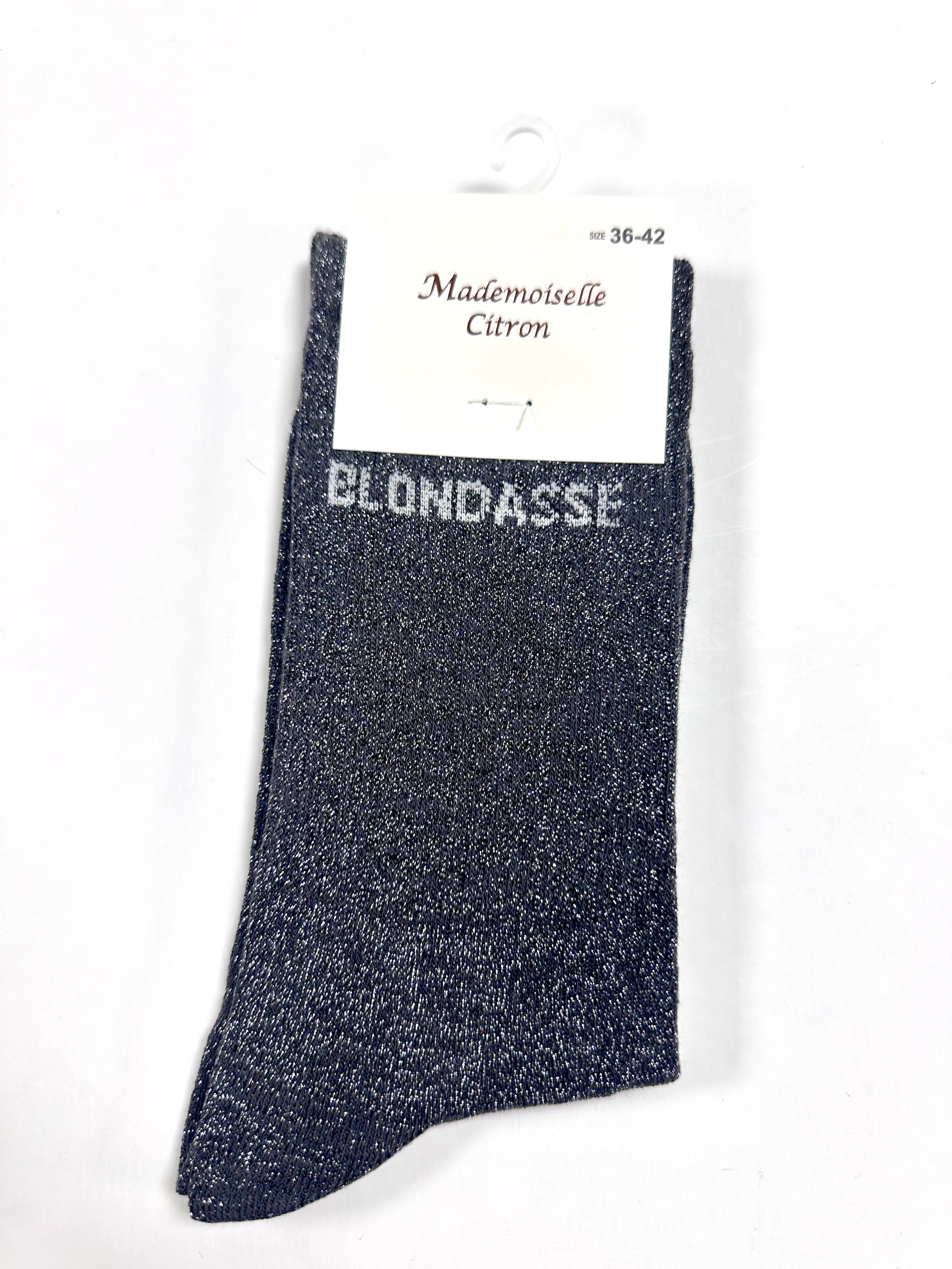 Chaussettes à Paillettes - Blondasse (Gris foncé)