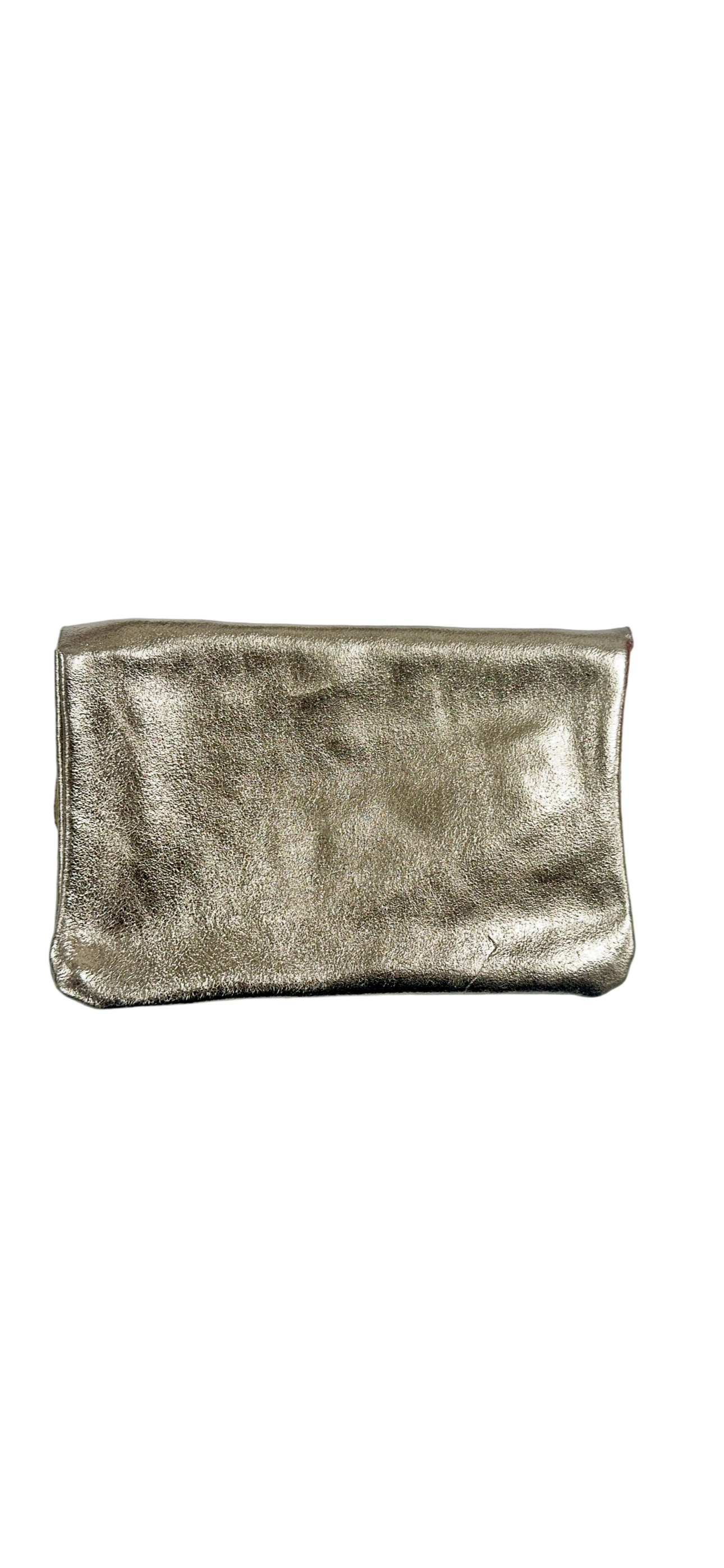 Pochette en cuir avec poche zippée intérieure - Bronze