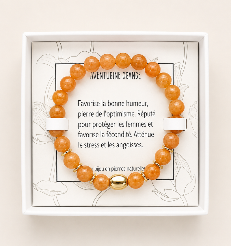 Bracelet en pierre — Aventurine orange