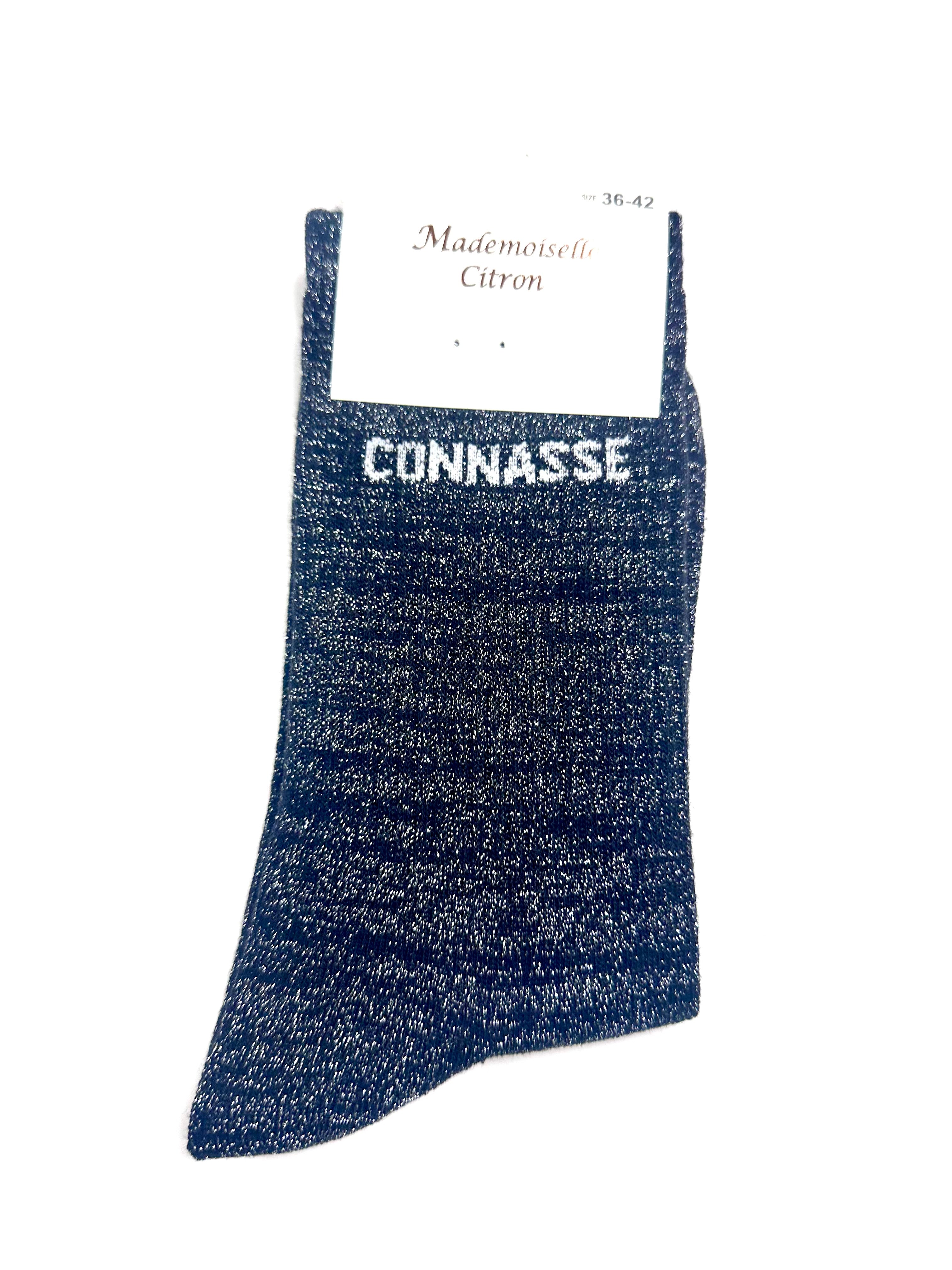 Chaussettes à Paillettes - Connasse Noir