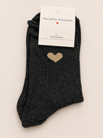 Chaussettes à paillettes « ❤️ (cœur doré) »