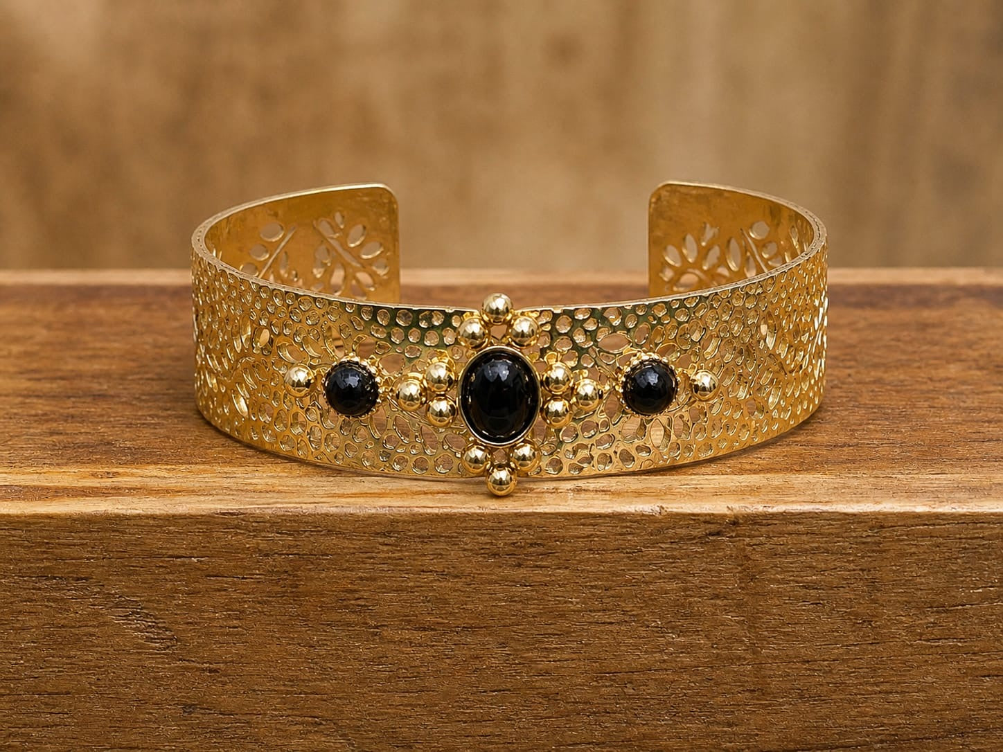Bracelet Manchette Triple Pierre