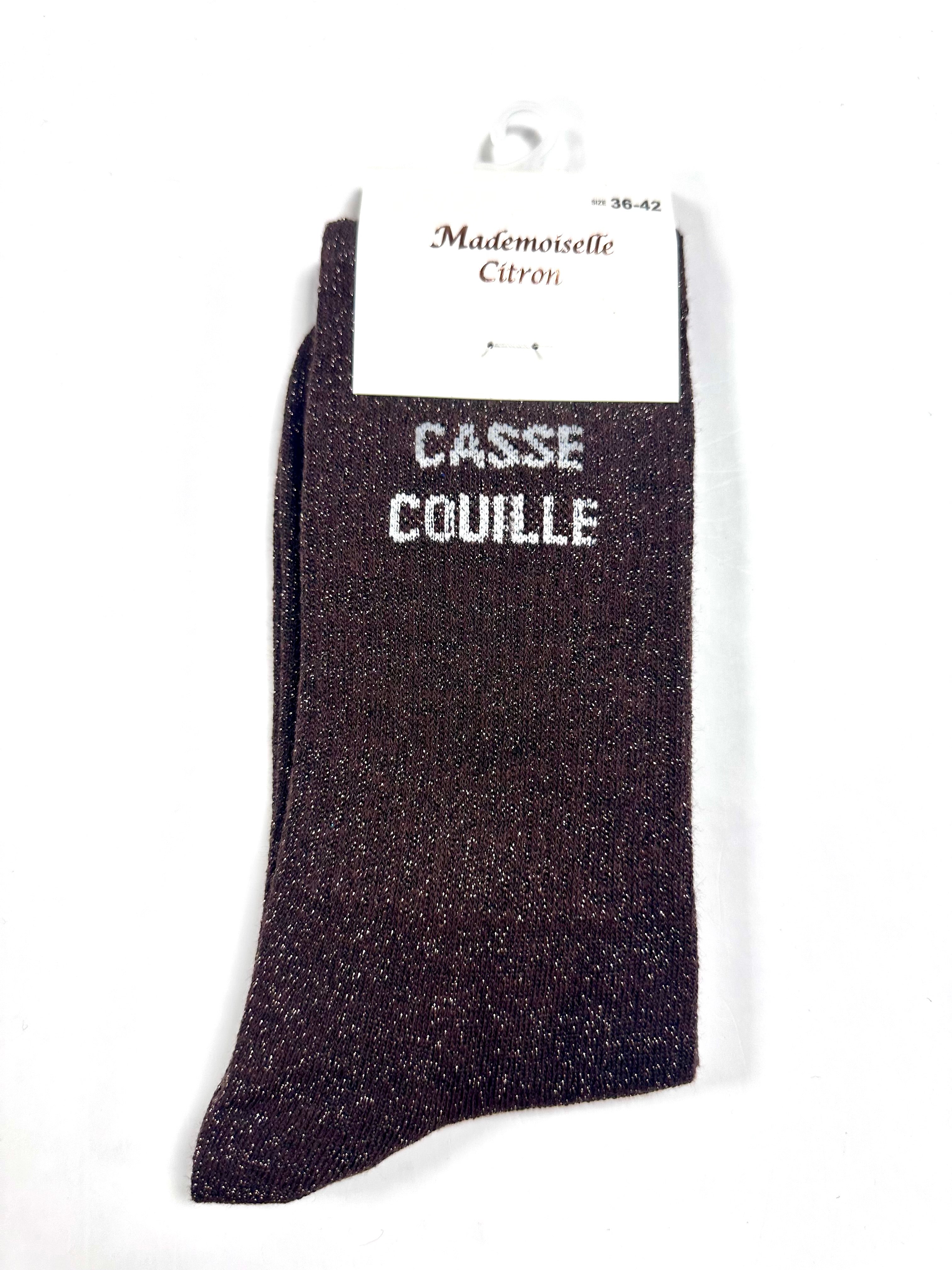 Chaussettes à Paillettes - Casse couille (Marron)