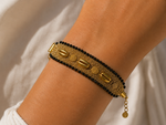 Bracelet en tissu doré réglable en acier