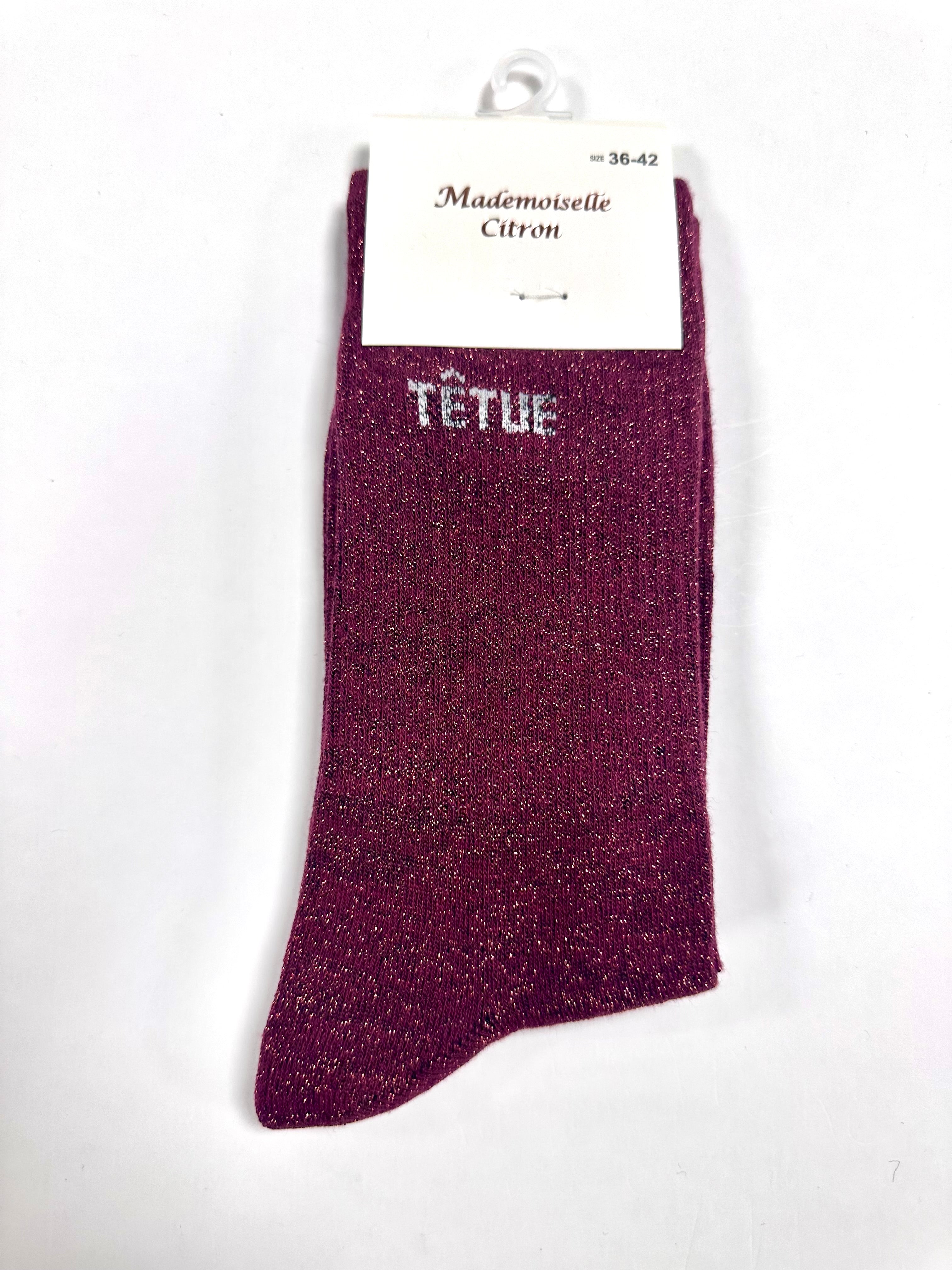 Chaussettes à Paillettes - Têtue (Rouge)