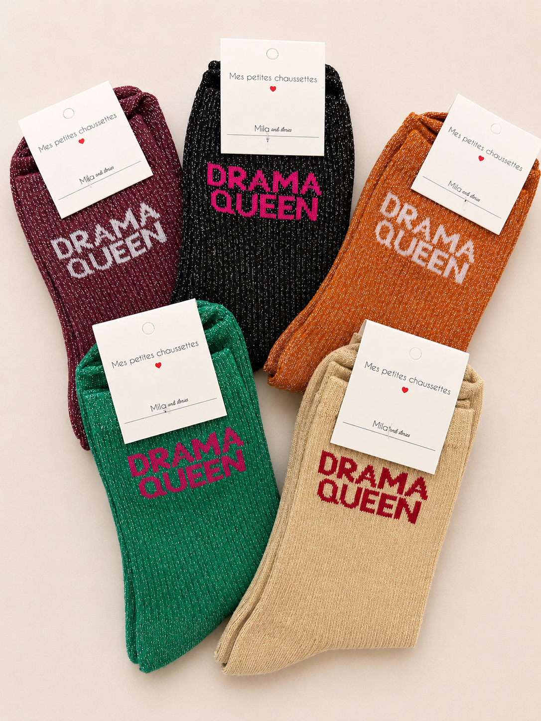 Chaussettes à paillettes « Drama queen »