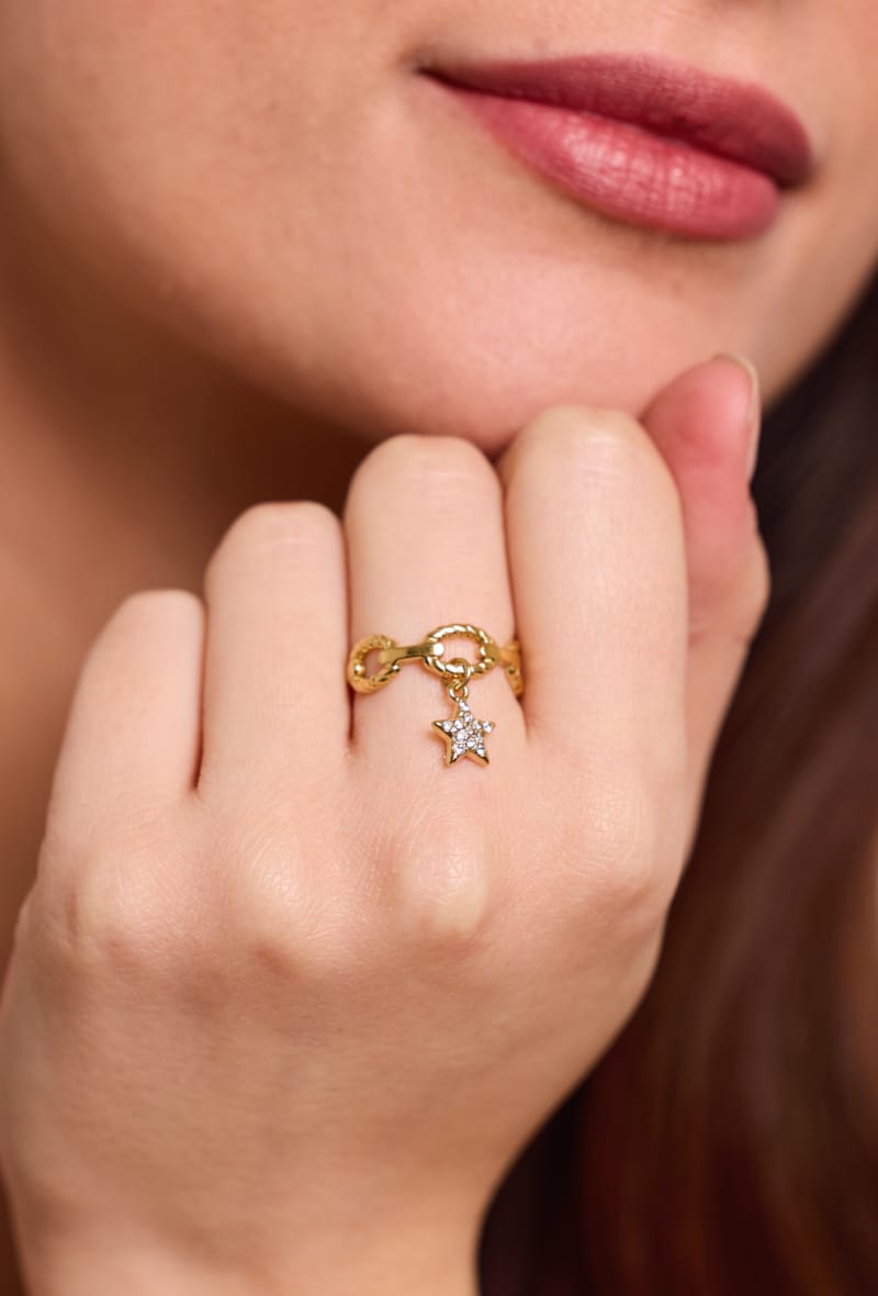 Bague maille marine pampille étoile