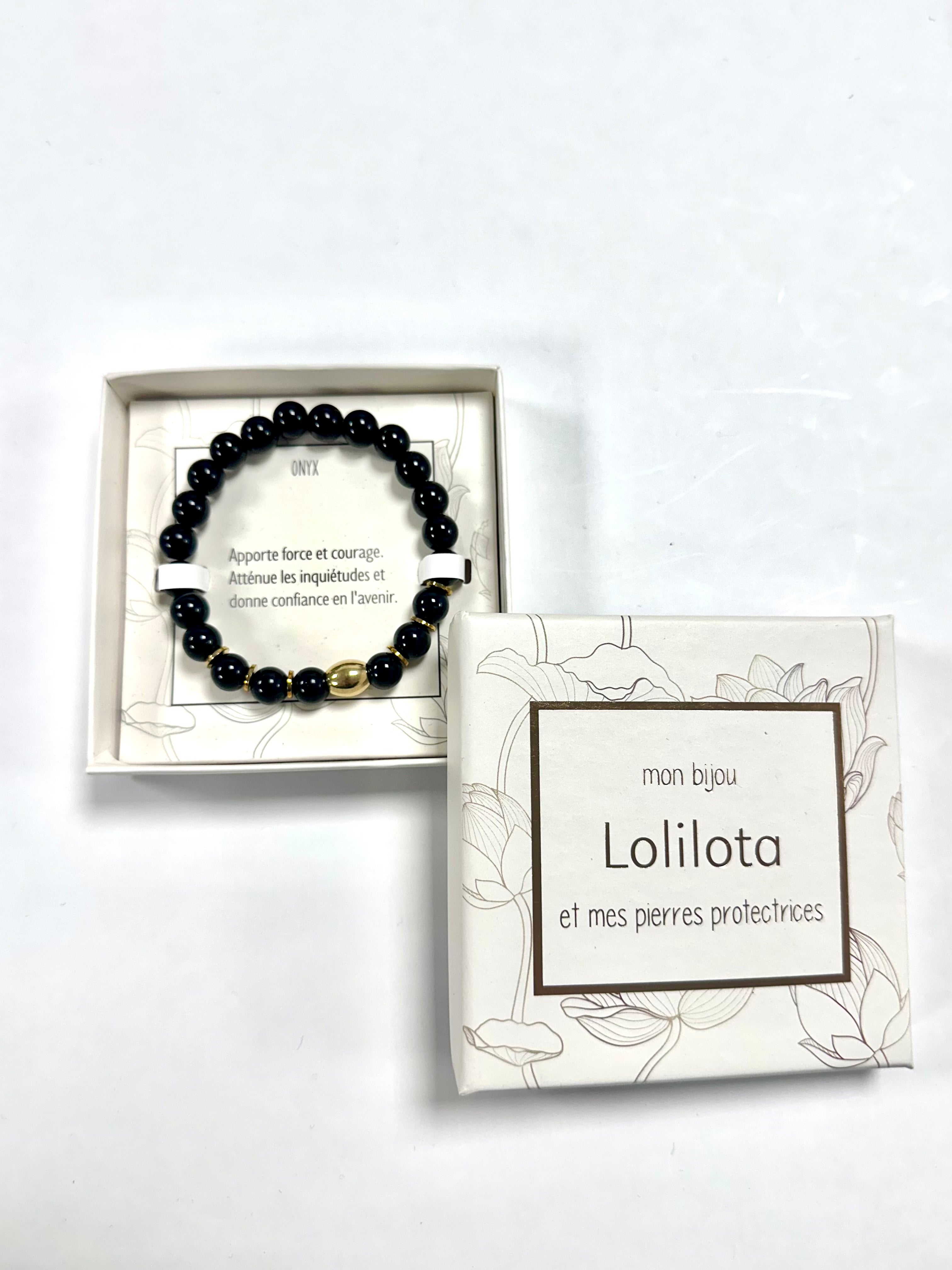 Bracelet en Pierre Naturelle - Onyx