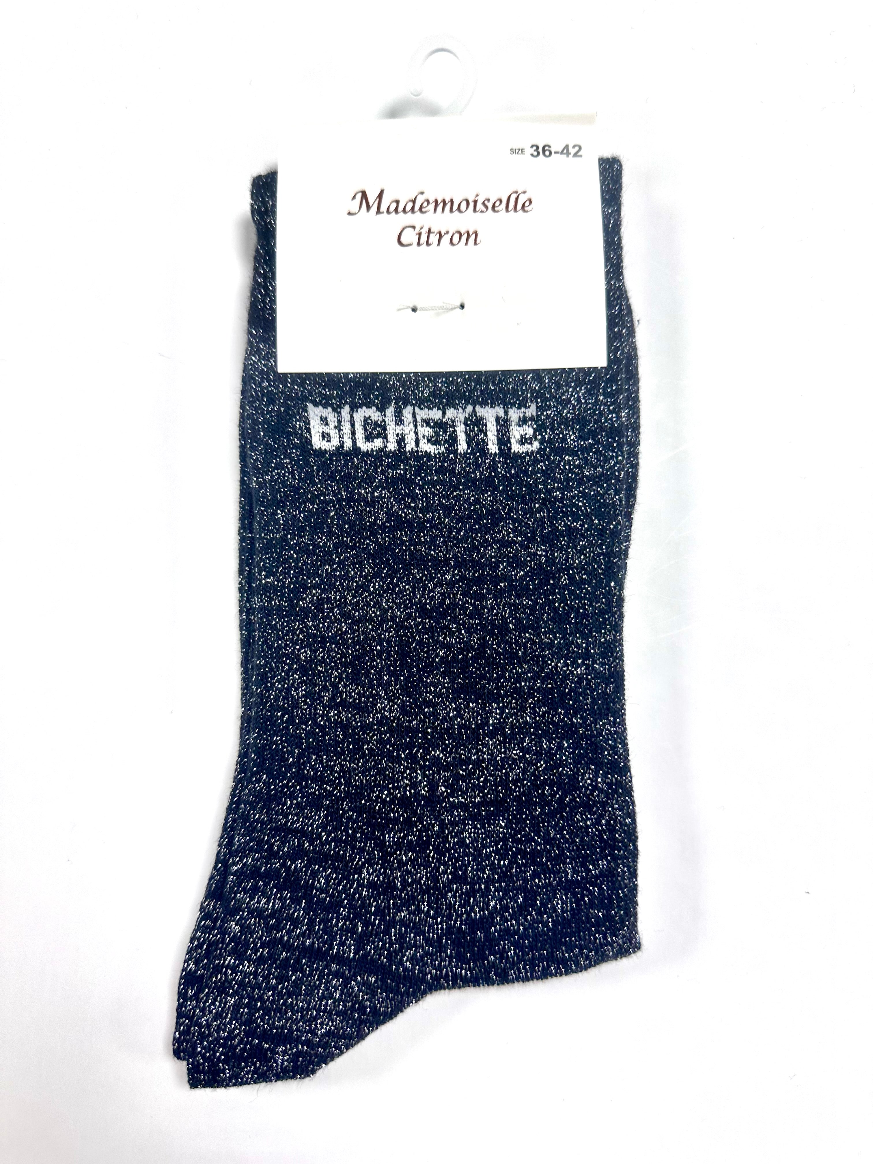 Chaussettes à Paillettes - Bichette (Noir)