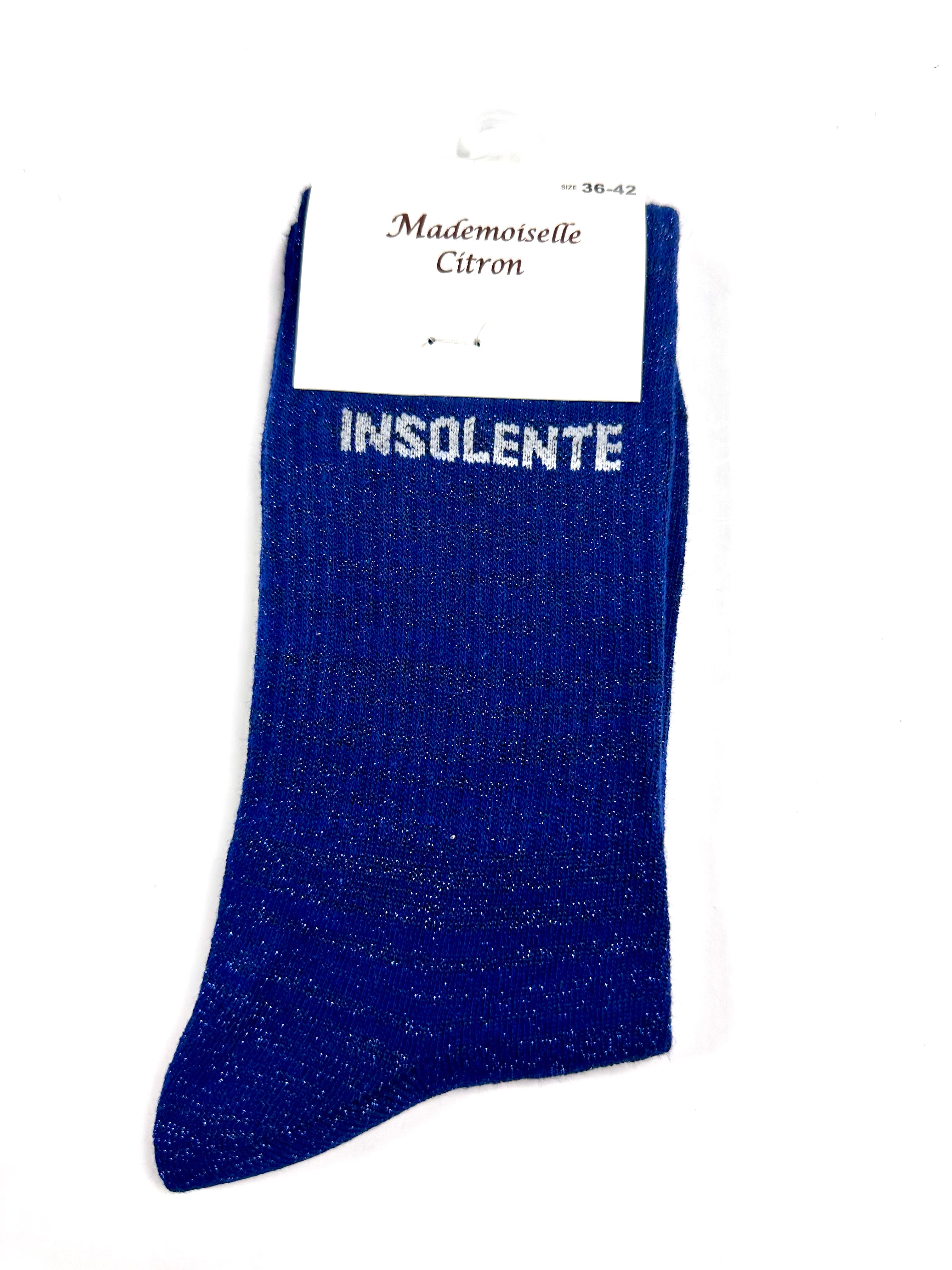 Chaussettes à Paillettes - Insolente (Bleu foncé)