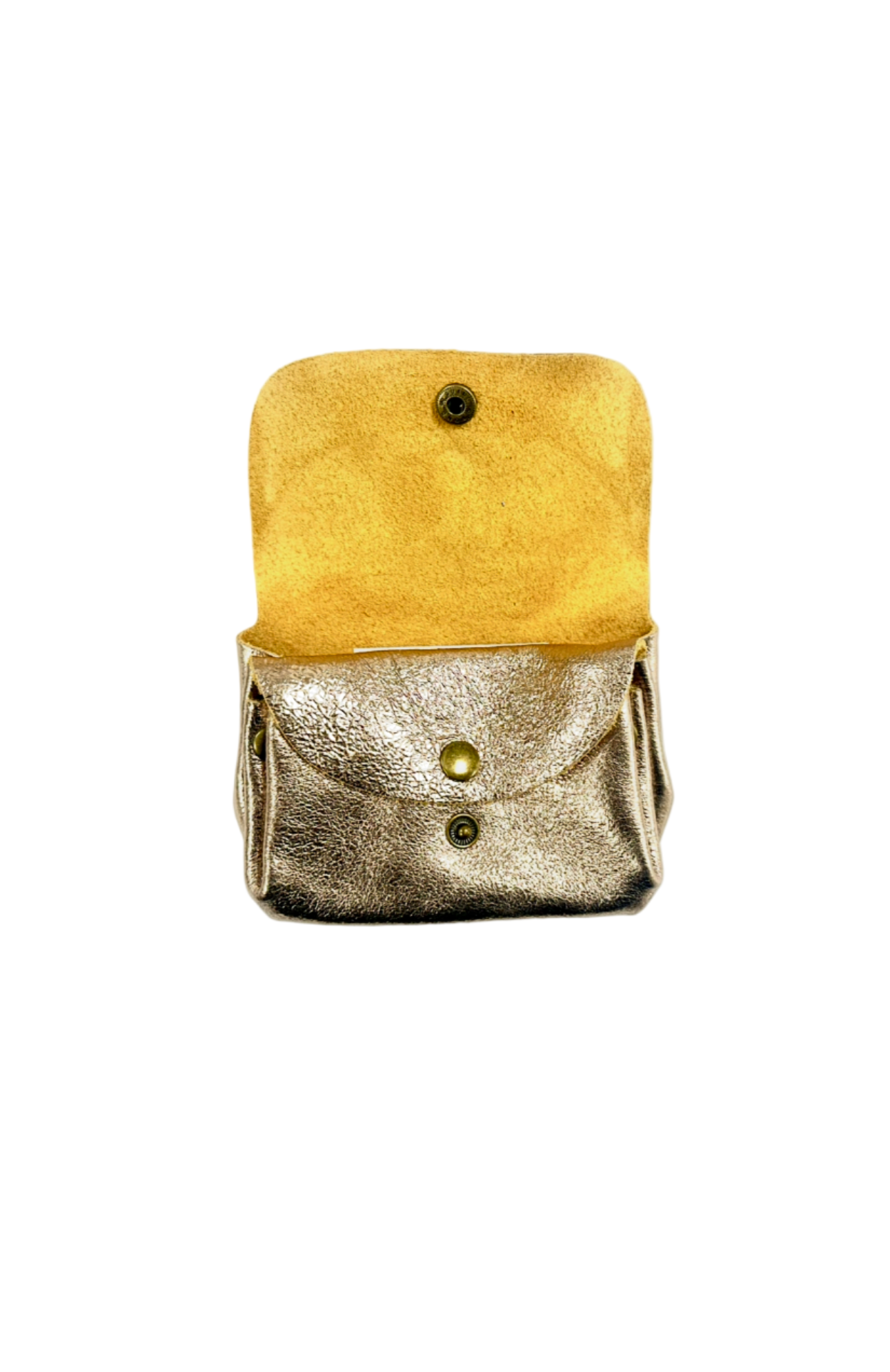 Porte-monnaie en cuir triple pochette - Gold