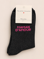 Chaussettes à paillettes « Maman d’amour »