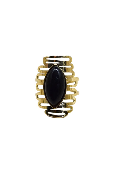 Bague pierre noir