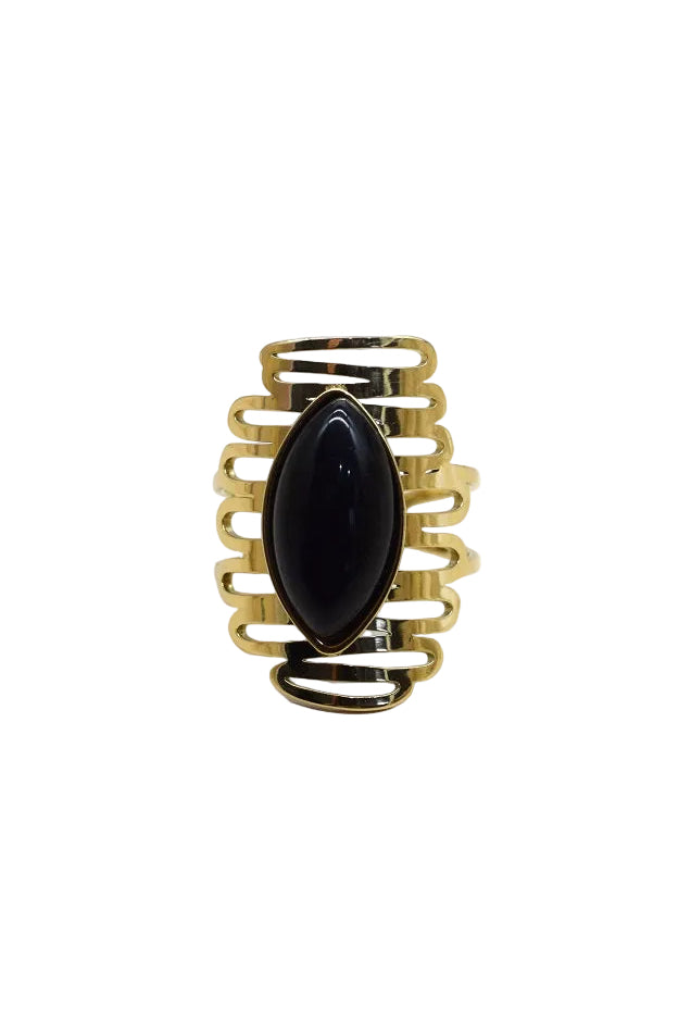 Bague pierre noir