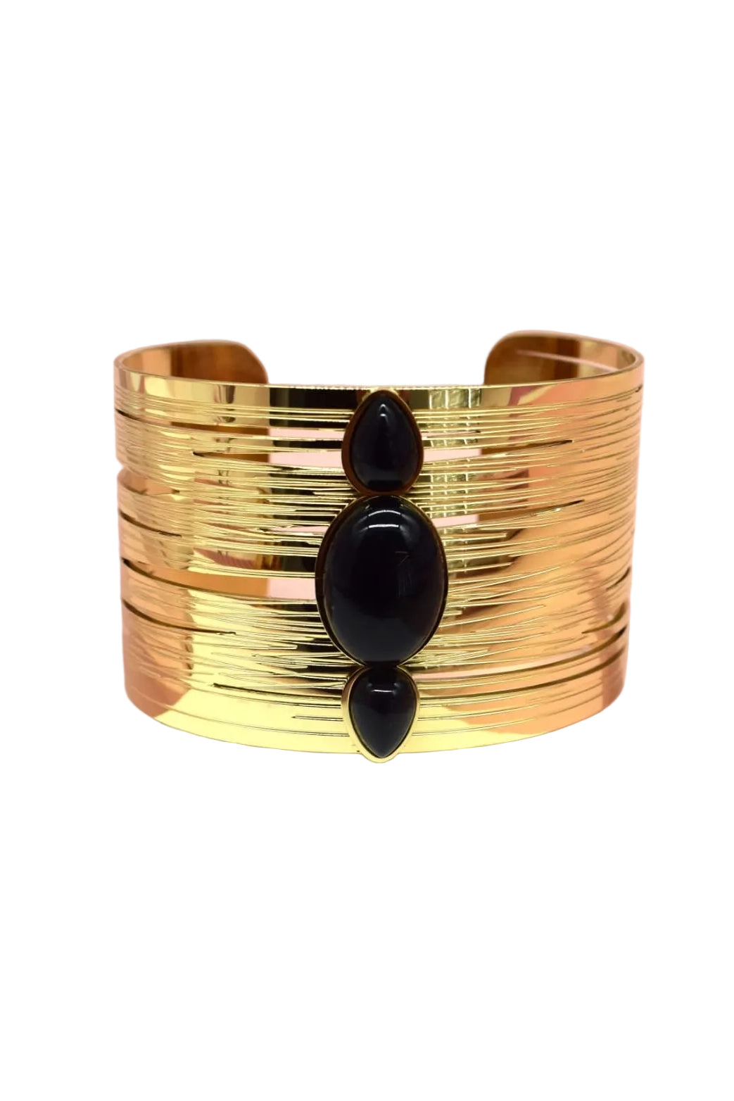 Manchette triple pierres verticales noir