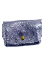 Porte-monnaie en cuir triple pochette - Violet