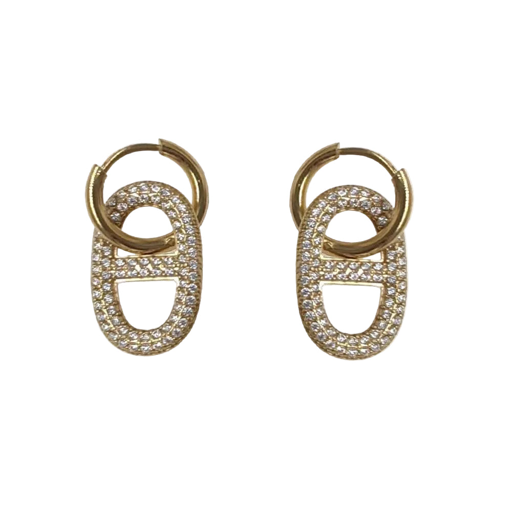 Boucles maille marine strass