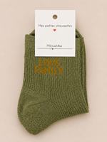 Chaussettes à paillettes « Love Family »