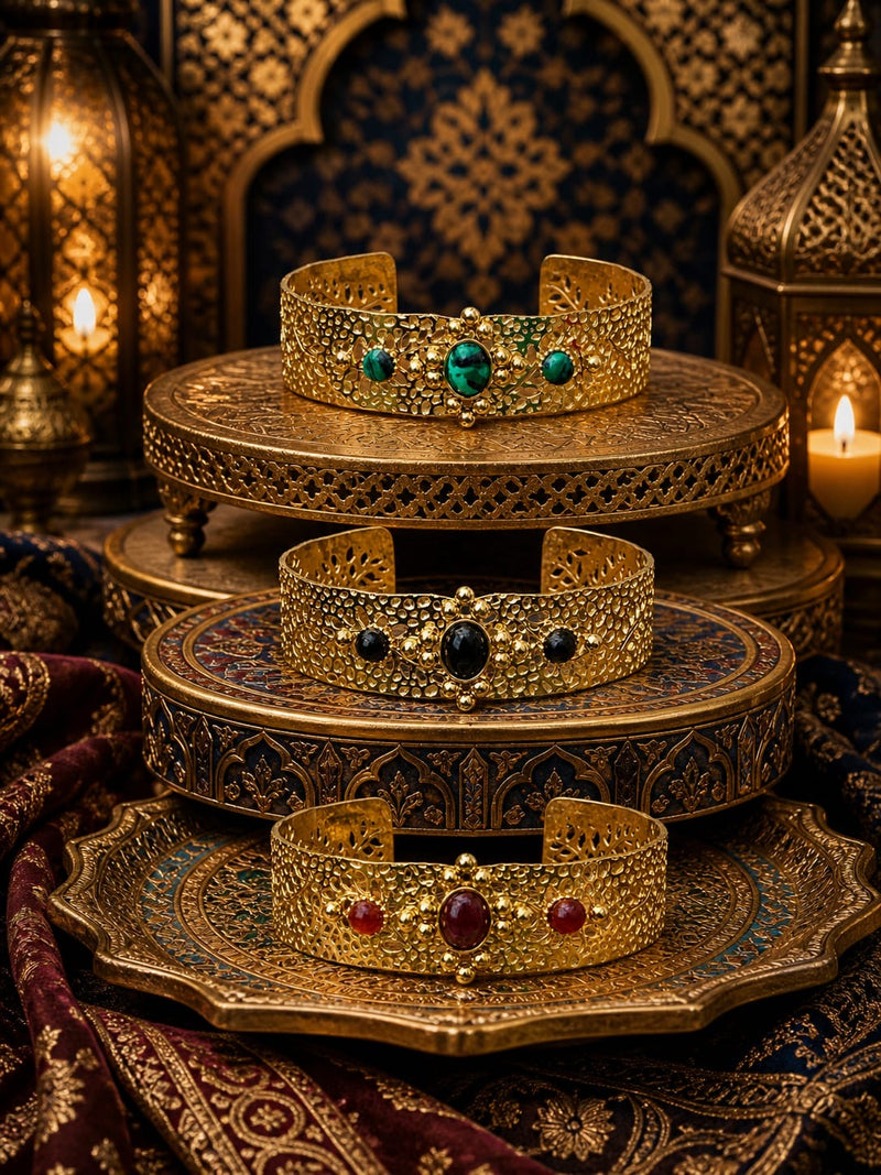 Bracelet Manchette Triple Pierre