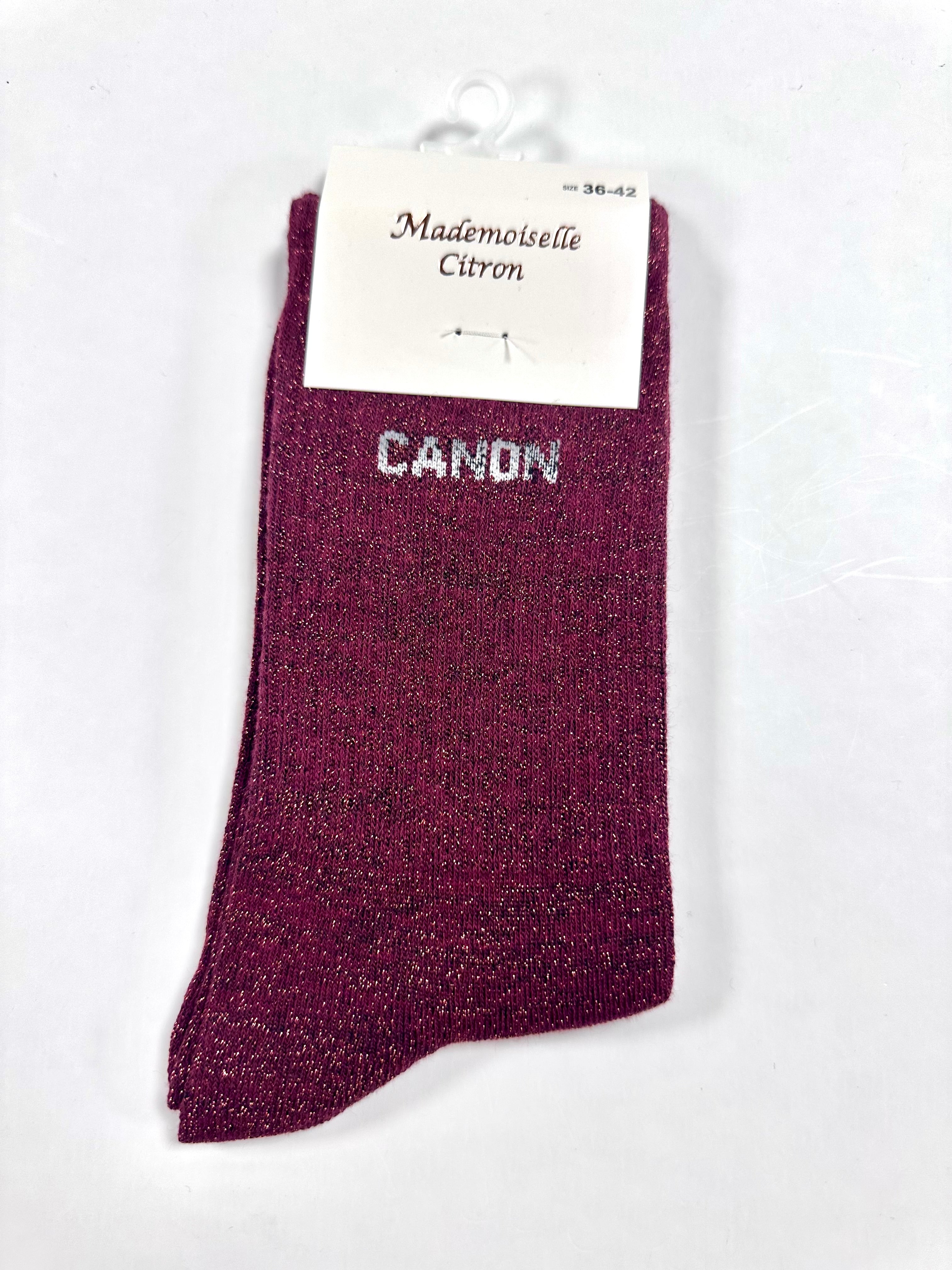 Chaussettes à Paillettes - Canon (Rouge)