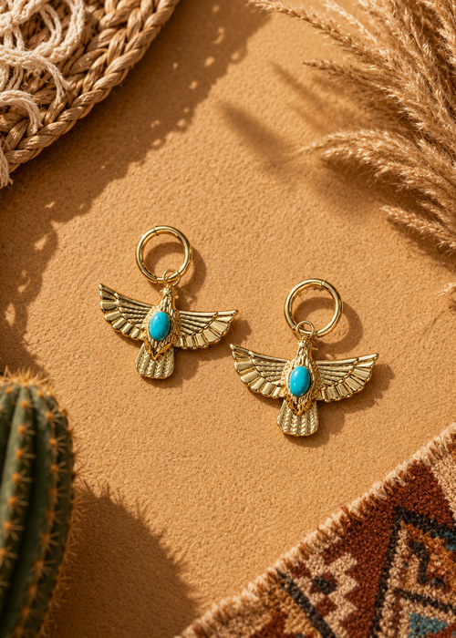 Boucles Condor Or et Turquoise